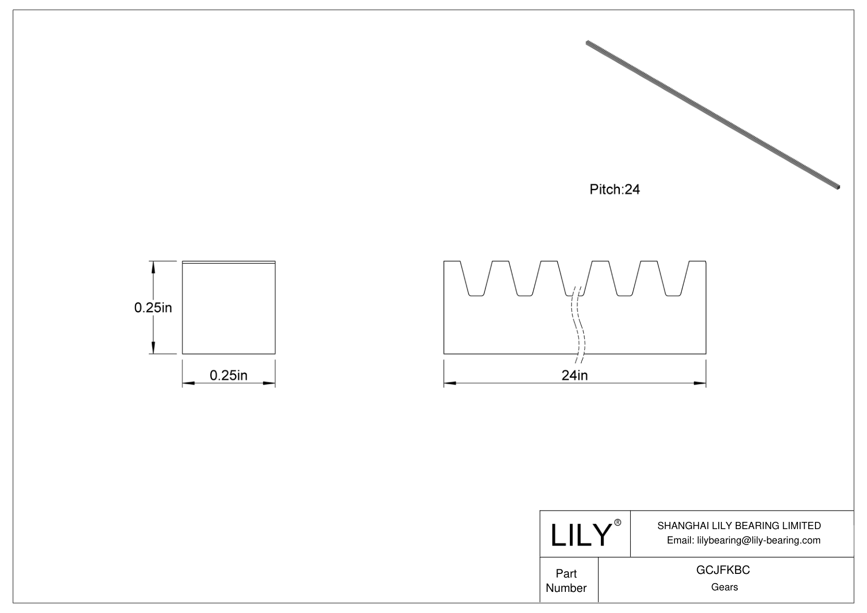 GCJFKBC 金属齿轮齿条 - 14 1/2° 压力角 cad drawing