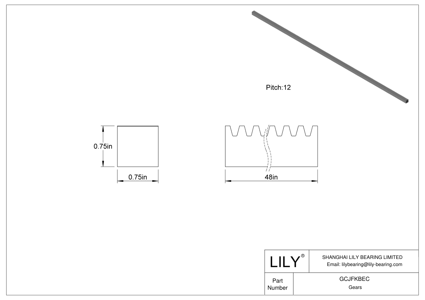 GCJFKBEC Cremalleras metálicas - Ángulo de presión de 14 1/2 cad drawing