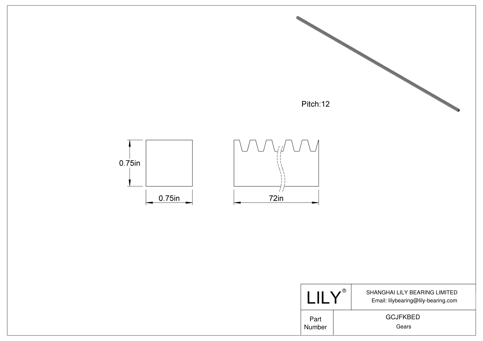 GCJFKBED Cremalleras metálicas - Ángulo de presión de 14 1/2 cad drawing