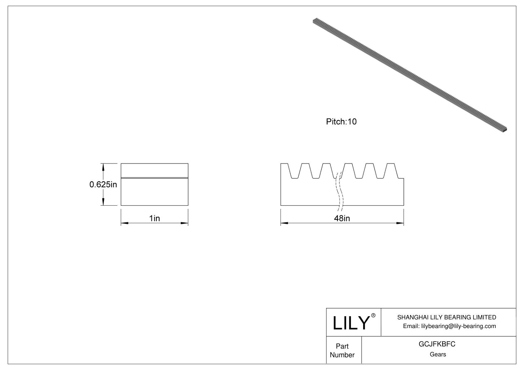 GCJFKBFC Cremalleras metálicas - Ángulo de presión de 14 1/2 cad drawing