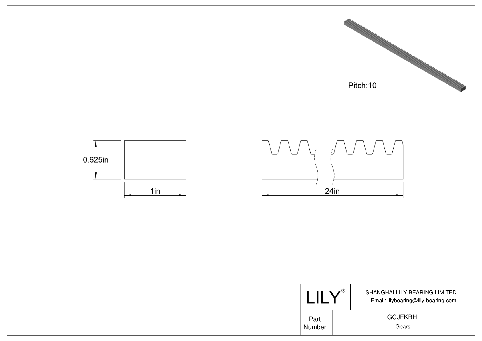 GCJFKBH 金属齿轮齿条 - 14 1/2° 压力角 cad drawing