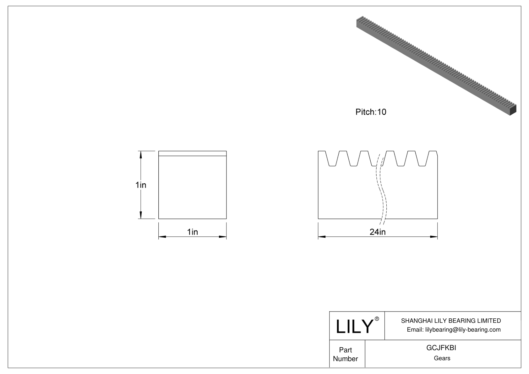 GCJFKBI Cremalleras metálicas - Ángulo de presión de 14 1/2 cad drawing