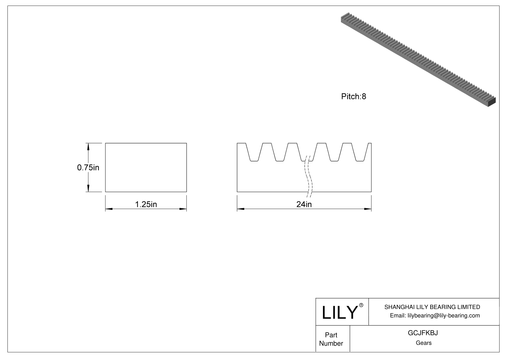 GCJFKBJ 金属齿轮齿条 - 14 1/2° 压力角 cad drawing