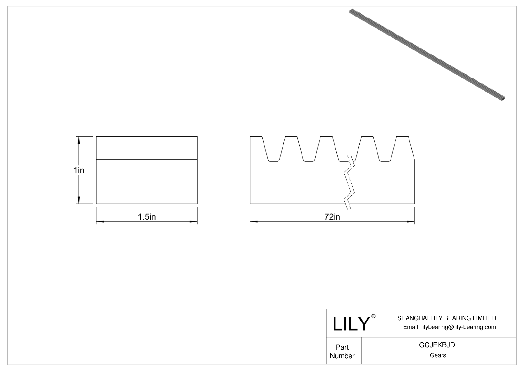 GCJFKBJD Metal Gear Racks - 14 1/2° Pressure Angle cad drawing