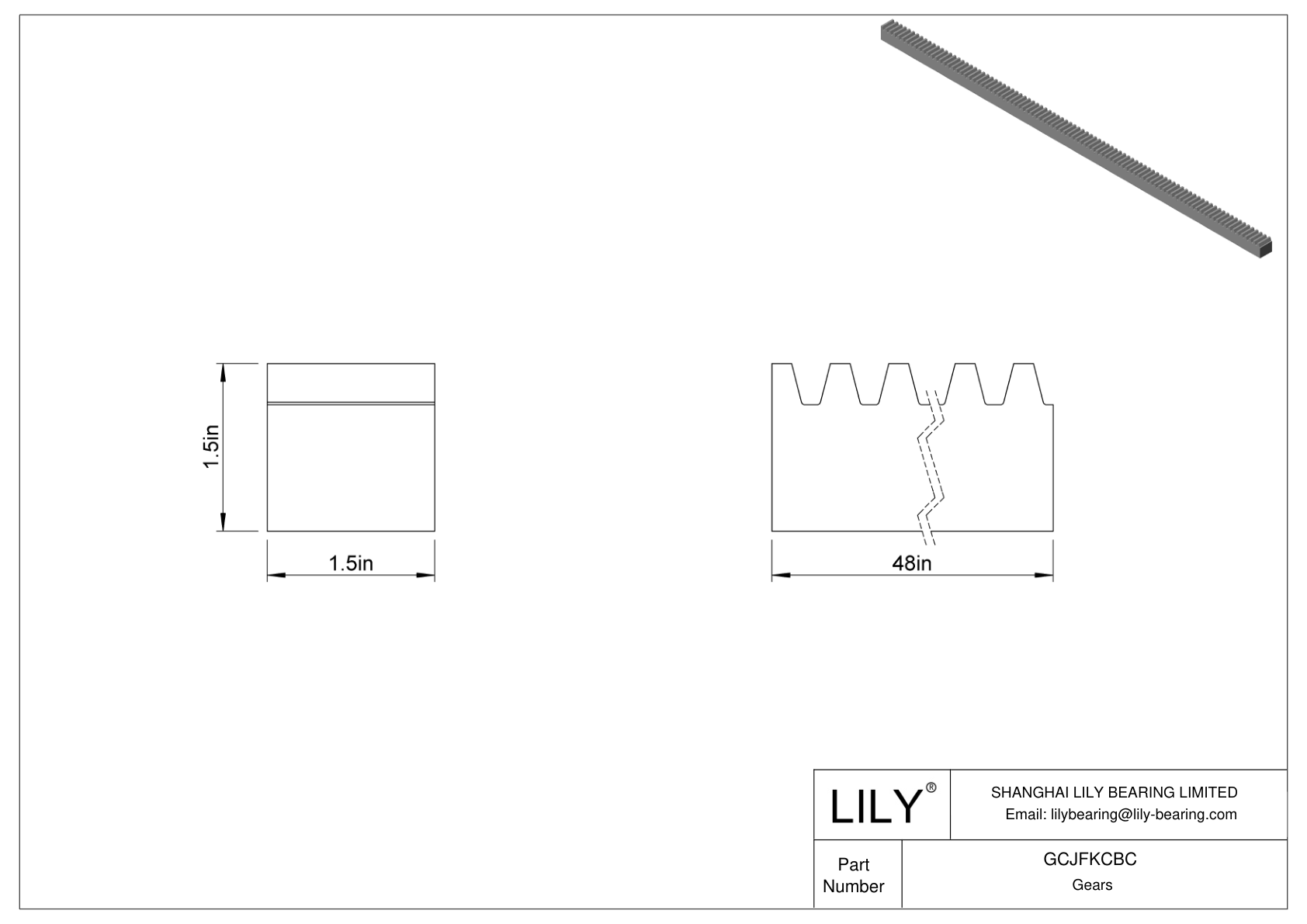 GCJFKCBC Cremalleras metálicas - Ángulo de presión de 14 1/2 cad drawing