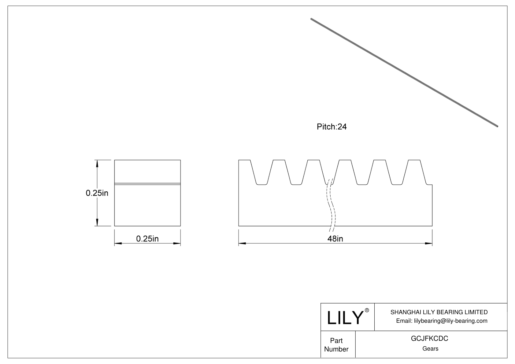 GCJFKCDC 金属齿轮齿条 - 14 1/2° 压力角 cad drawing