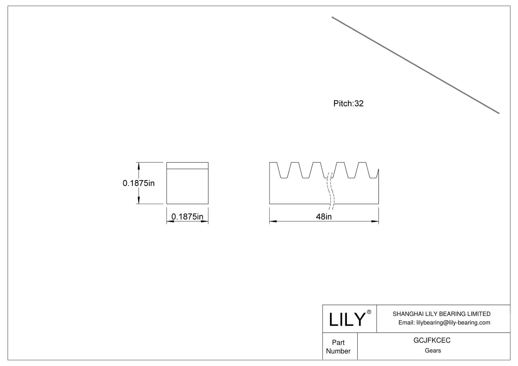 GCJFKCEC Cremalleras metálicas - Ángulo de presión de 14 1/2 cad drawing