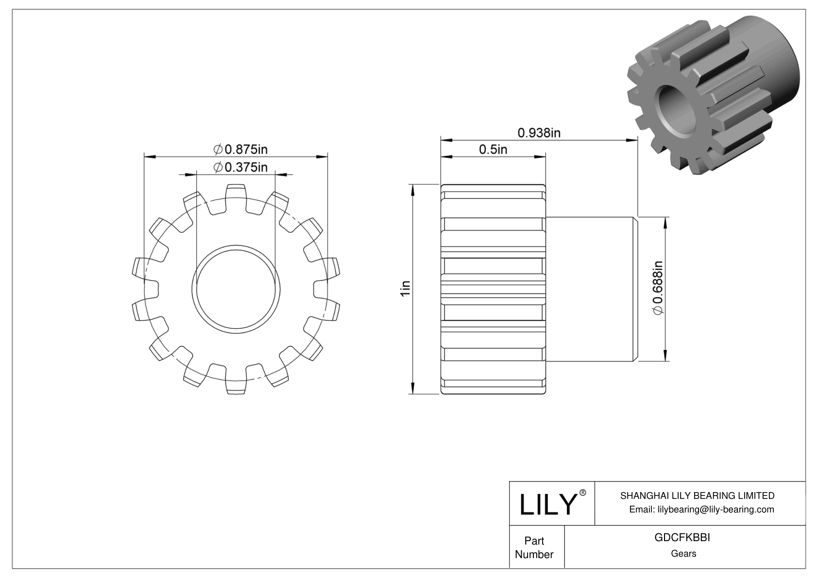 GDCFKBBI Metal Gears - 14 1/2° Pressure Angle cad drawing