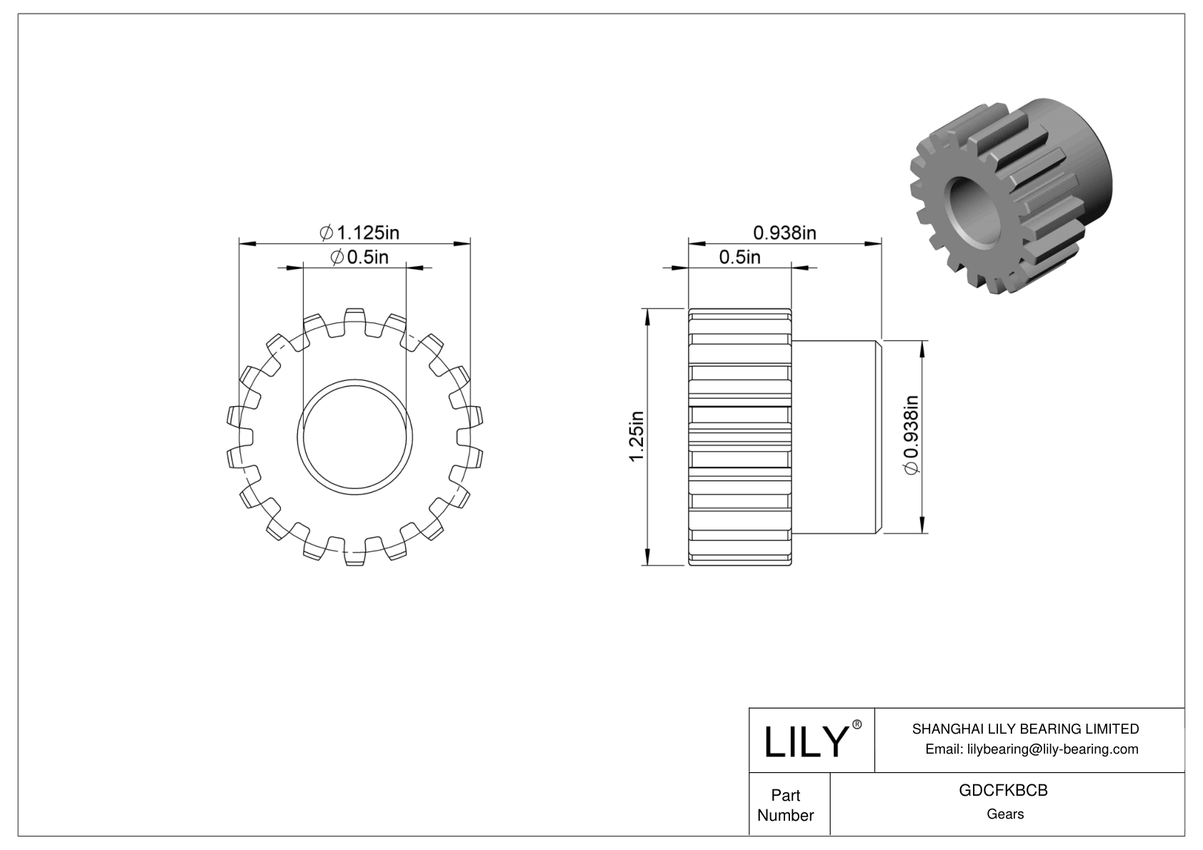 GDCFKBCB Metal Gears - 14 1/2° Pressure Angle cad drawing