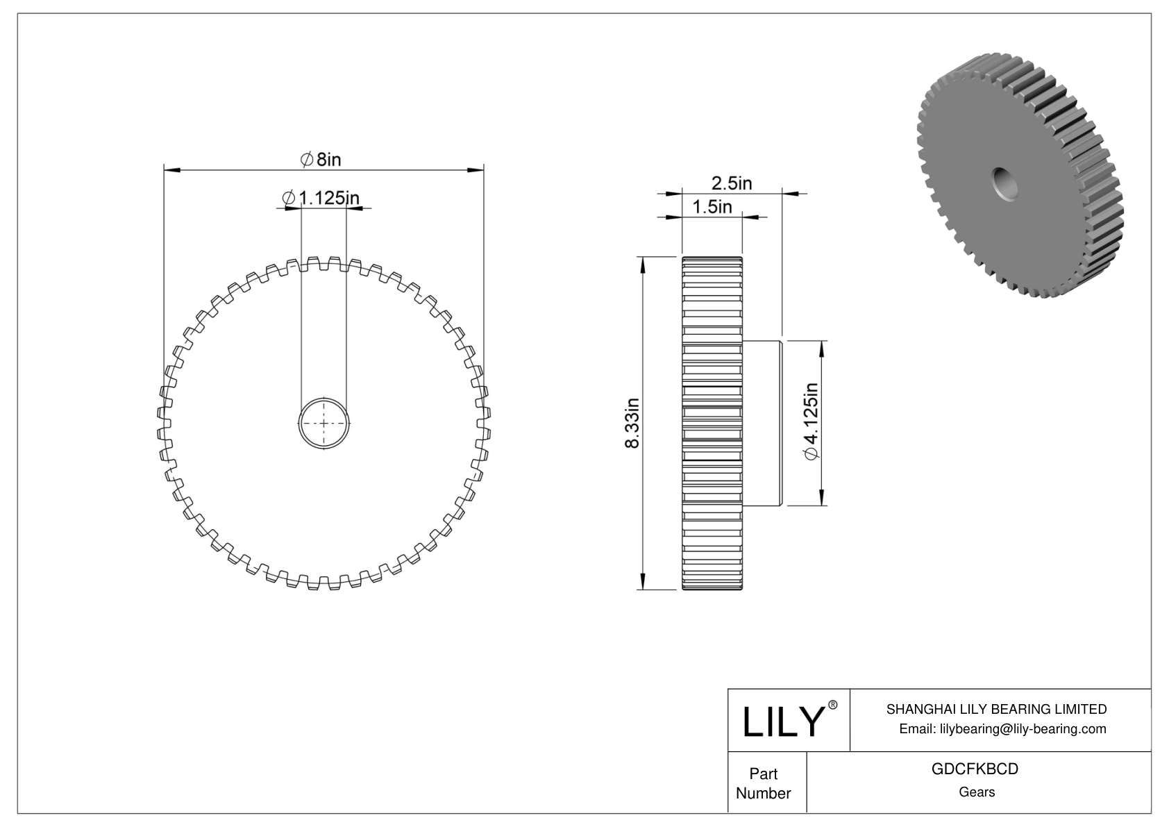 GDCFKBCD Metal Gears - 14 1/2° Pressure Angle cad drawing