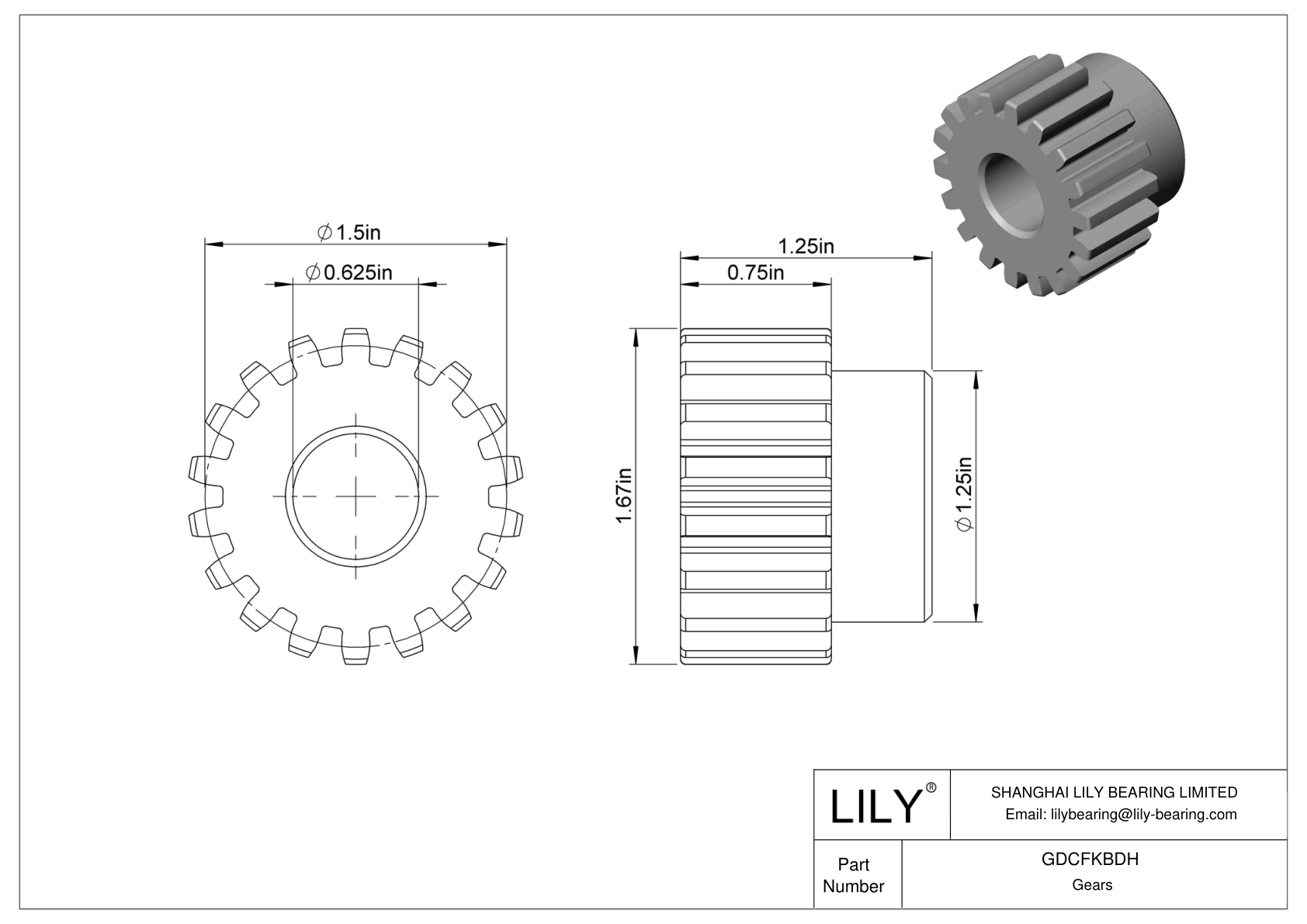 GDCFKBDH Metal Gears - 14 1/2° Pressure Angle cad drawing