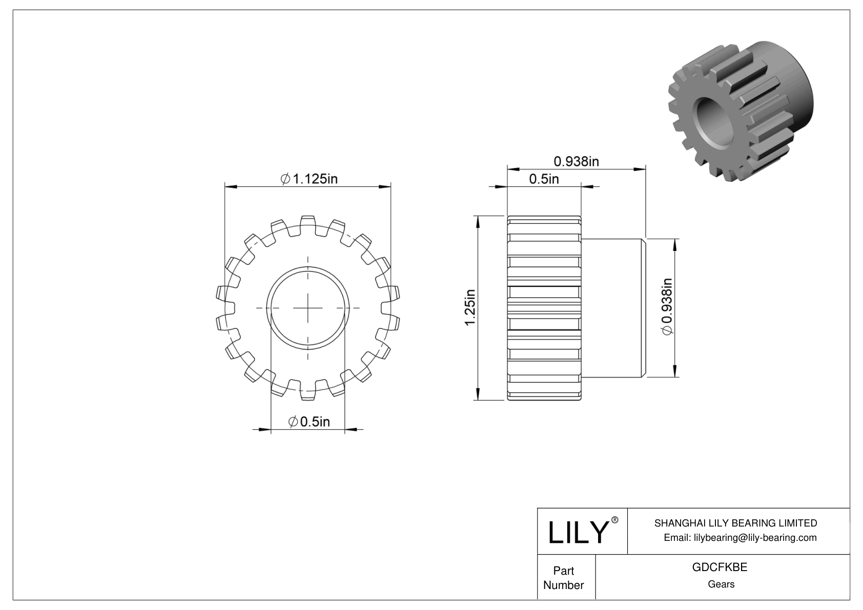 GDCFKBE Metal Gears - 14 1/2° Pressure Angle cad drawing