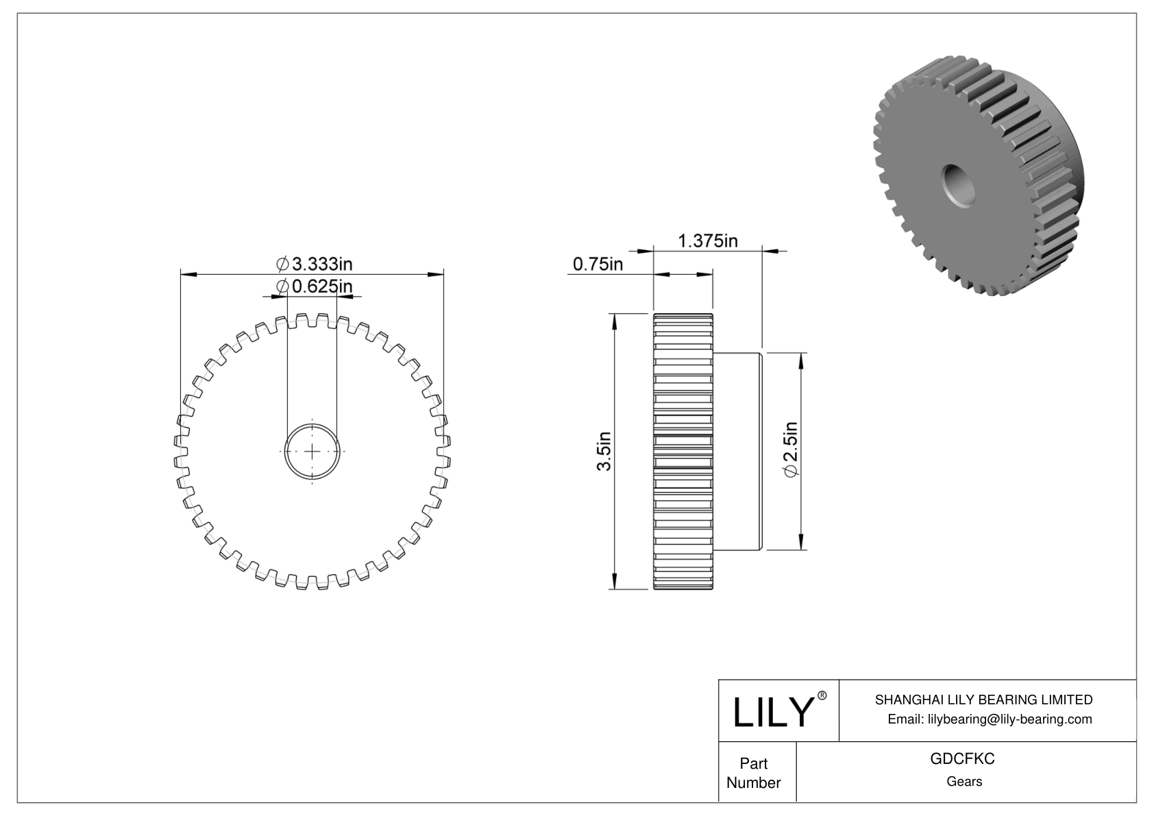 GDCFKC 金属齿轮 - 14 1/2° 压力角 cad drawing