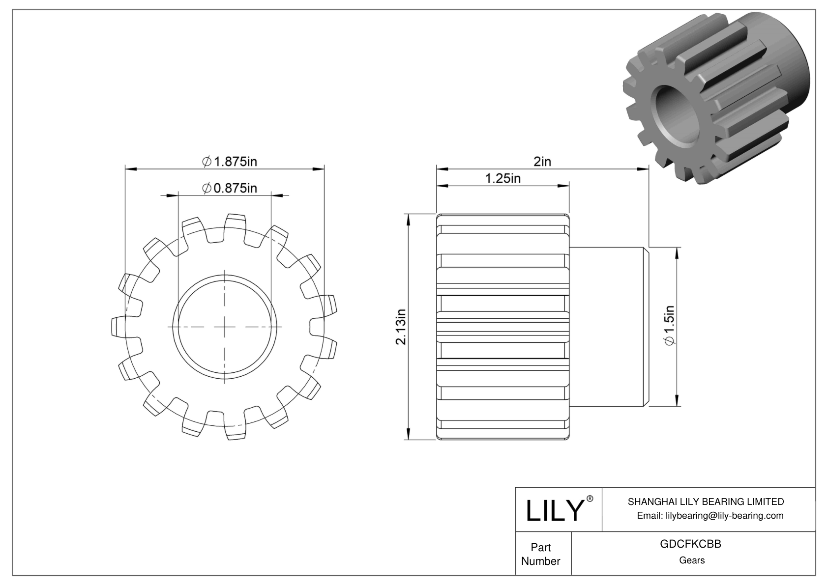 GDCFKCBB 金属齿轮 - 14 1/2° 压力角 cad drawing