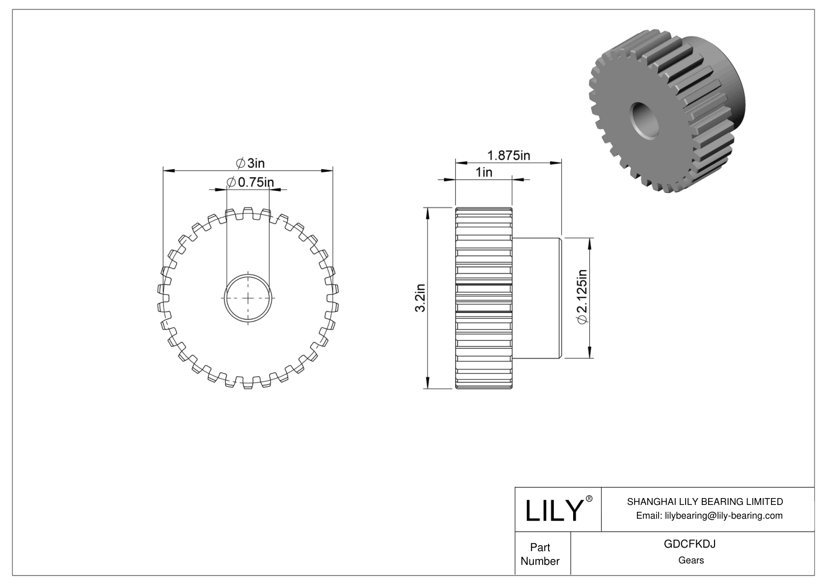 GDCFKDJ Metal Gears - 14 1/2° Pressure Angle cad drawing