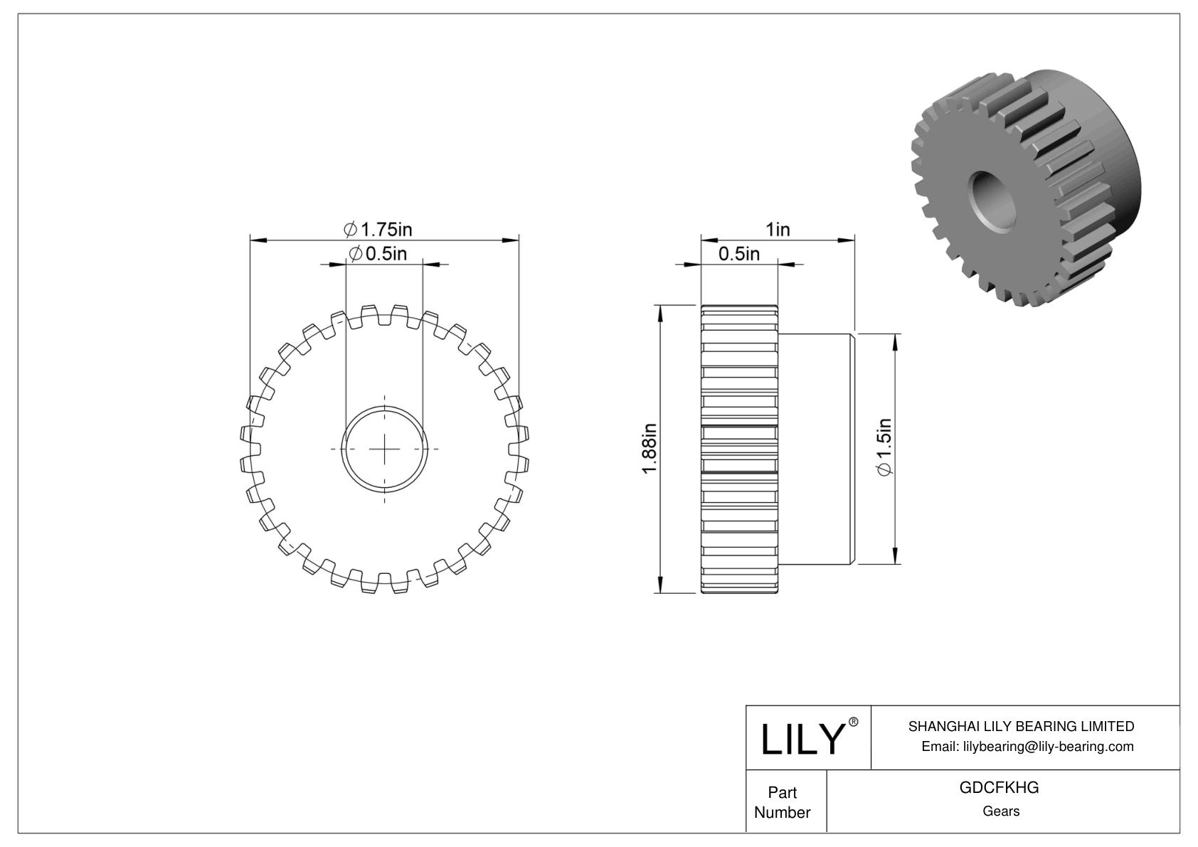 GDCFKHG 金属齿轮 - 14 1/2° 压力角 cad drawing