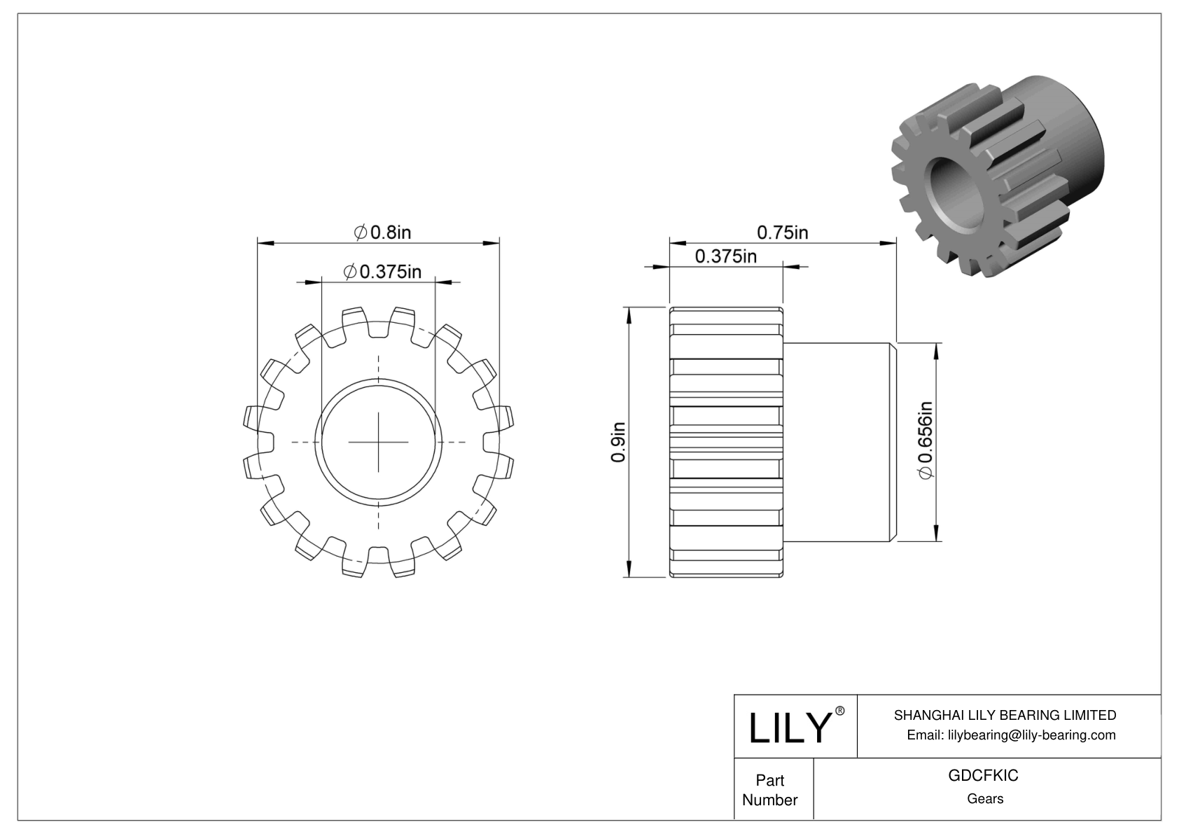 GDCFKIC Metal Gears - 14 1/2° Pressure Angle cad drawing