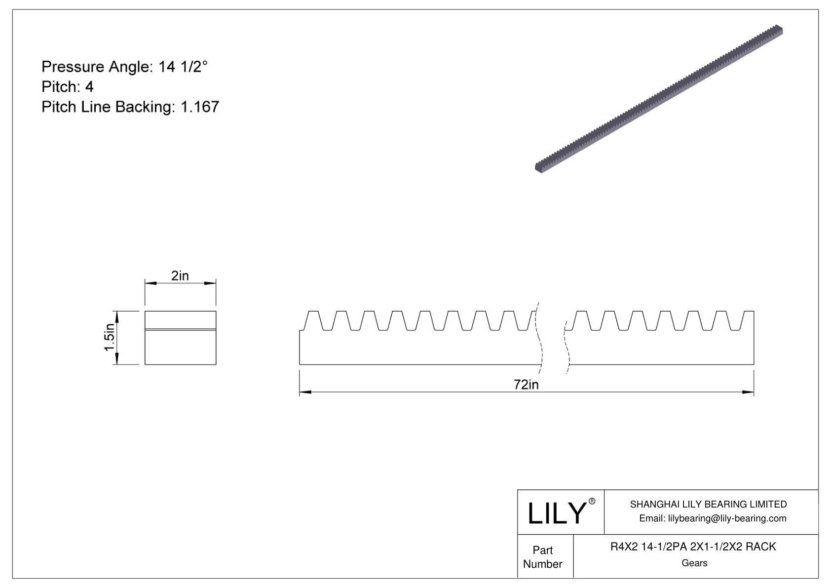 R4X2 14-1/2PA 2X1-1/2X2 RACK Cremallera cad drawing