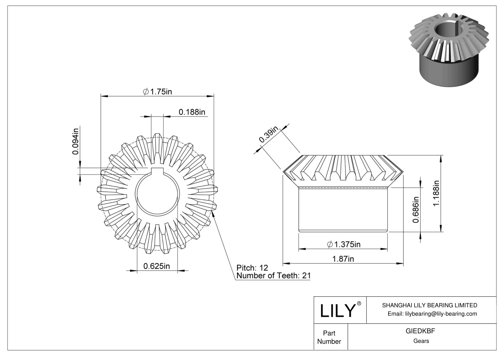 GIEDKBF 英制齿轮 cad drawing