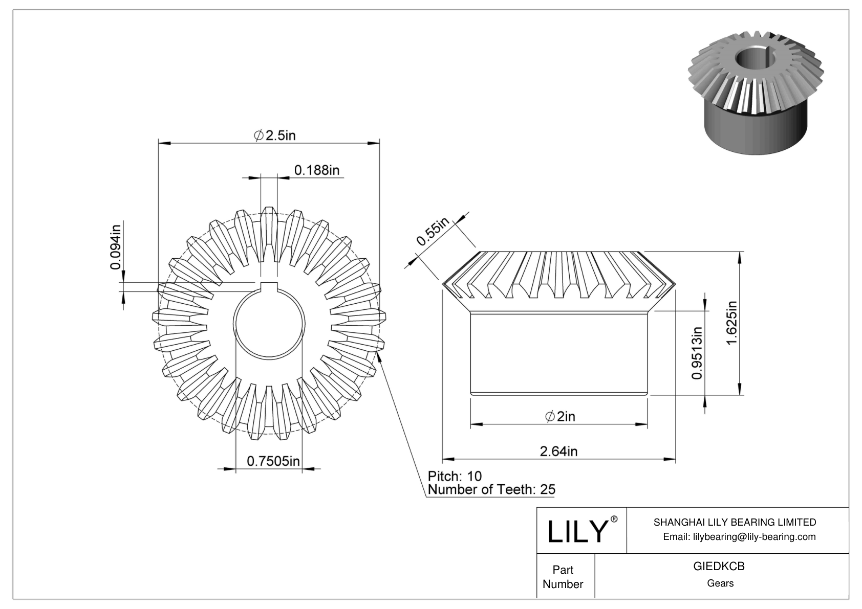 GIEDKCB Inch Gears cad drawing