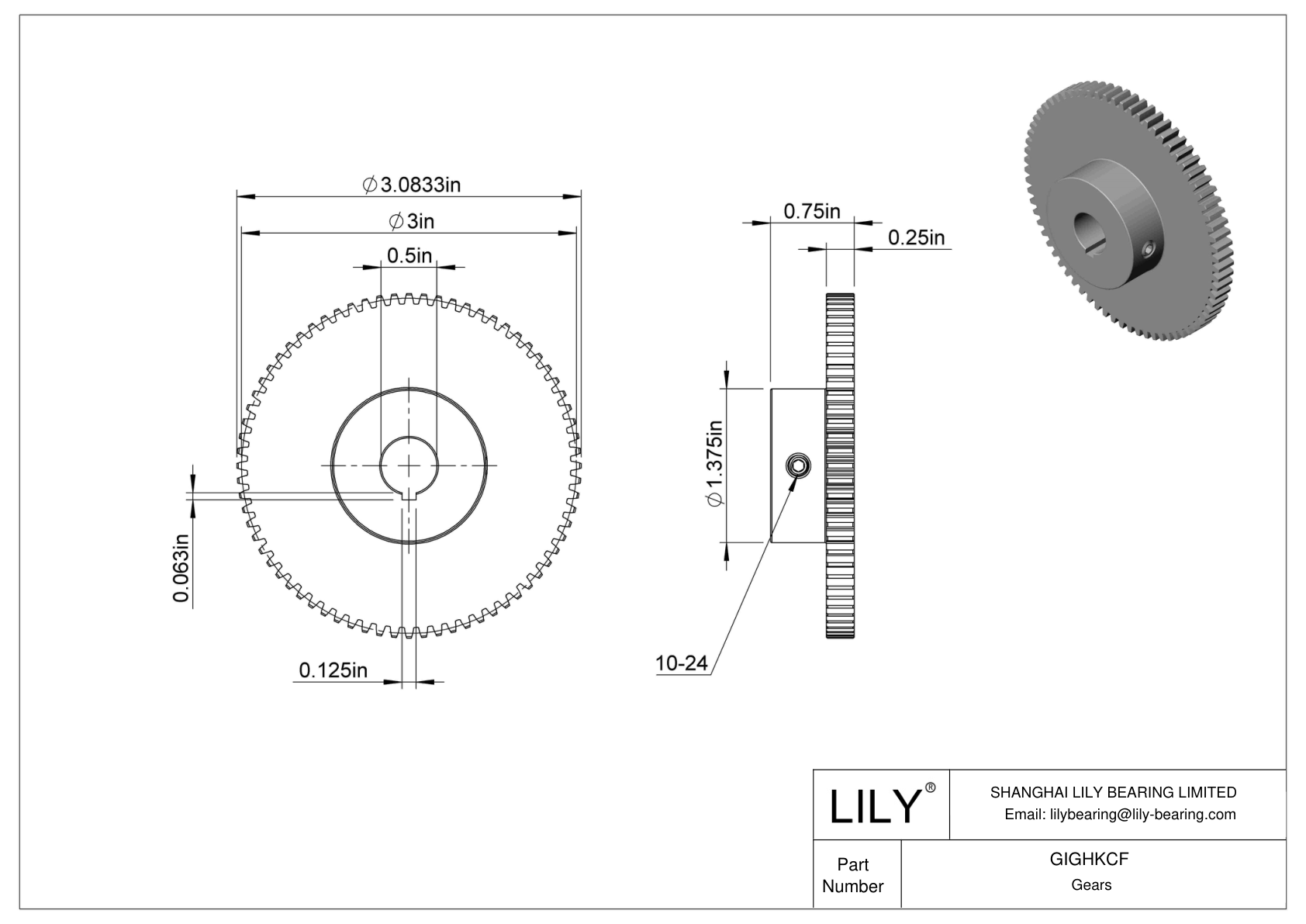 GIGHKCF Metal Gears - 14 1/2° Pressure Angle cad drawing