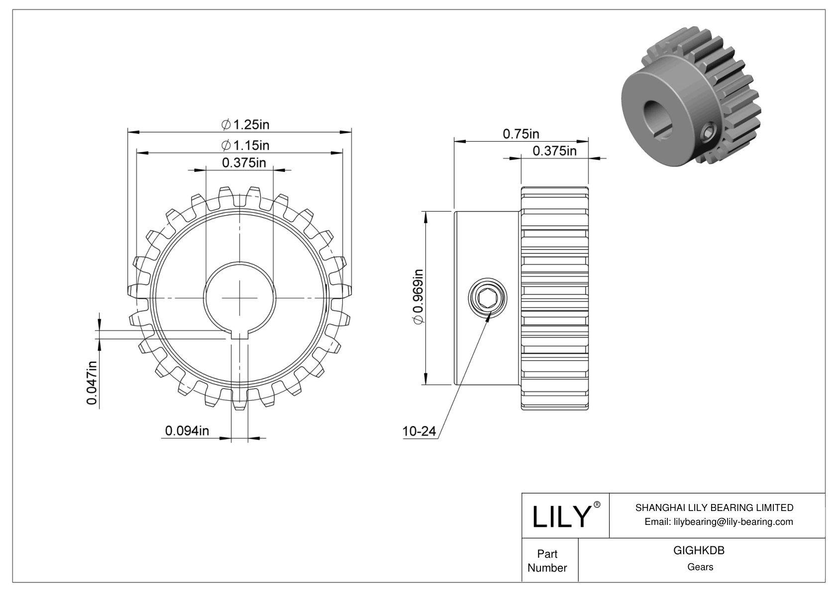 GIGHKDB 金属齿轮 - 14 1/2° 压力角 cad drawing