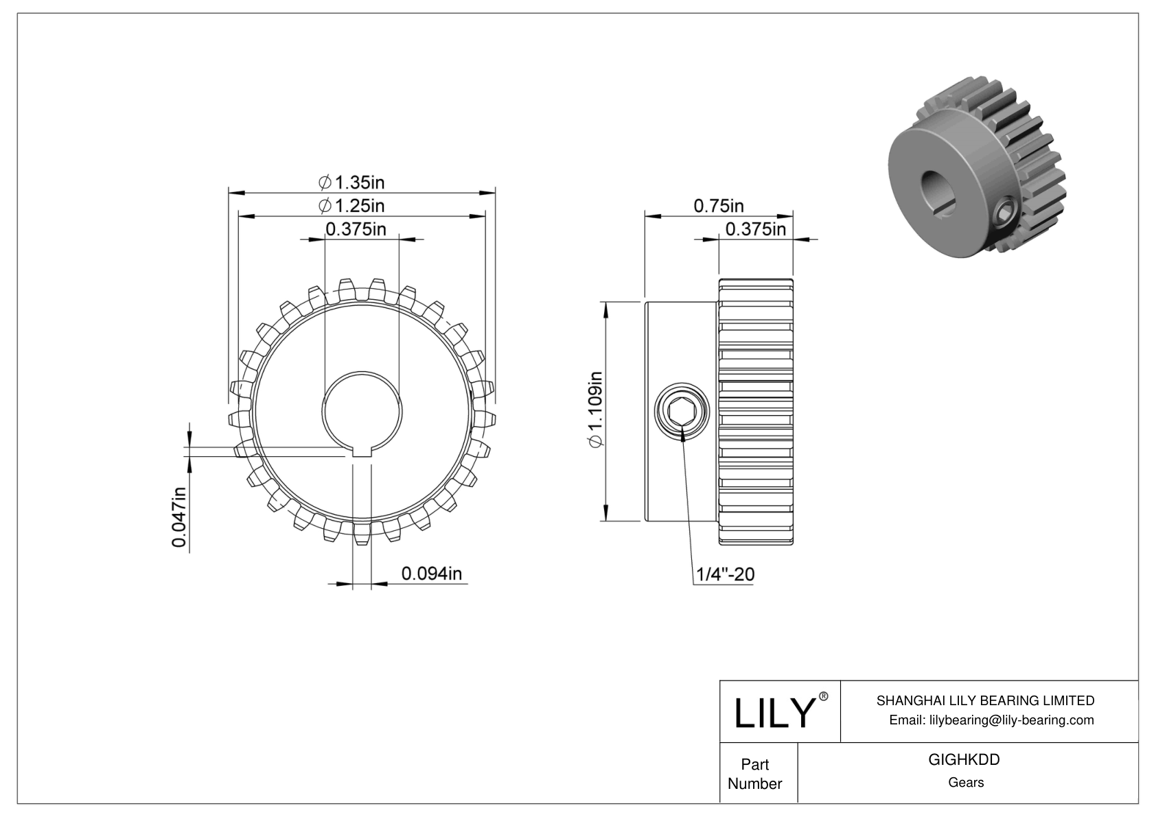 GIGHKDD Engranajes metálicos - Ángulo de presión de 14 1/2 cad drawing