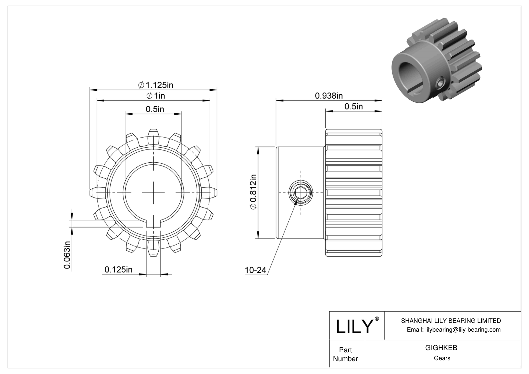 GIGHKEB 金属齿轮 - 14 1/2° 压力角 cad drawing