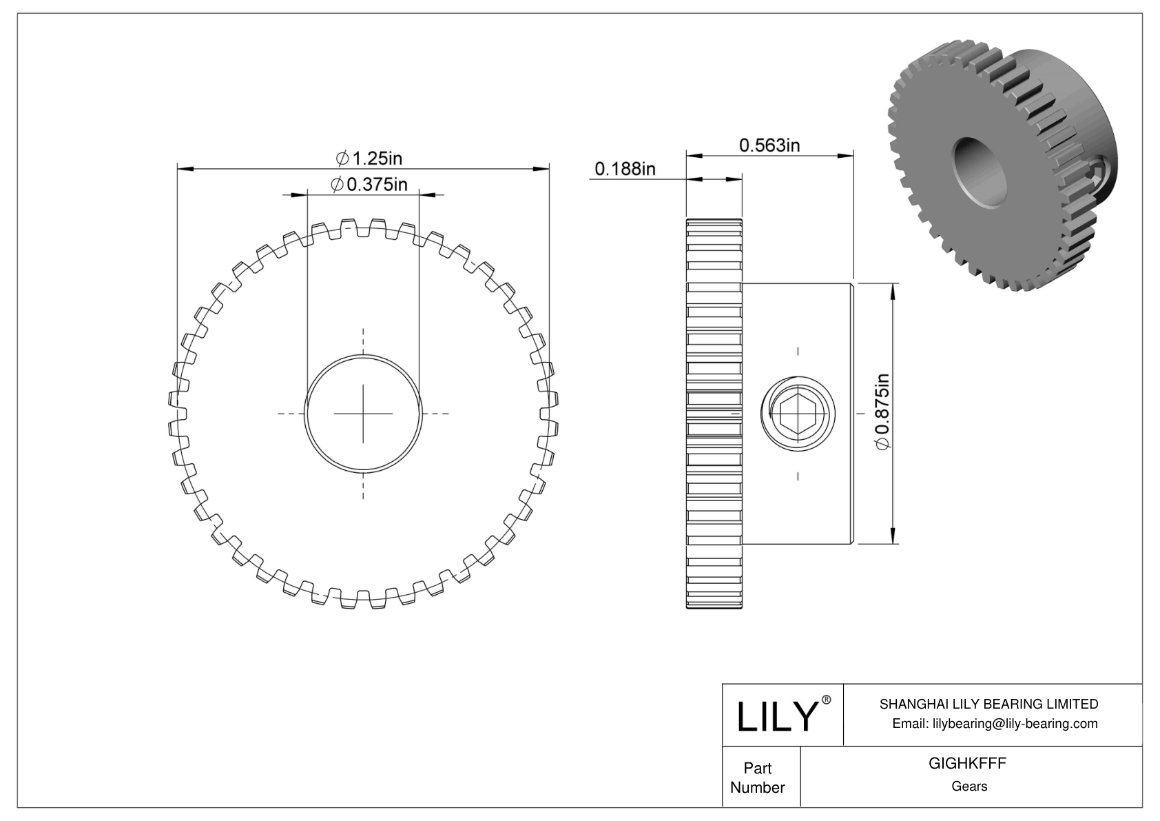 GIGHKFFF Metal Gears - 14 1/2° Pressure Angle cad drawing