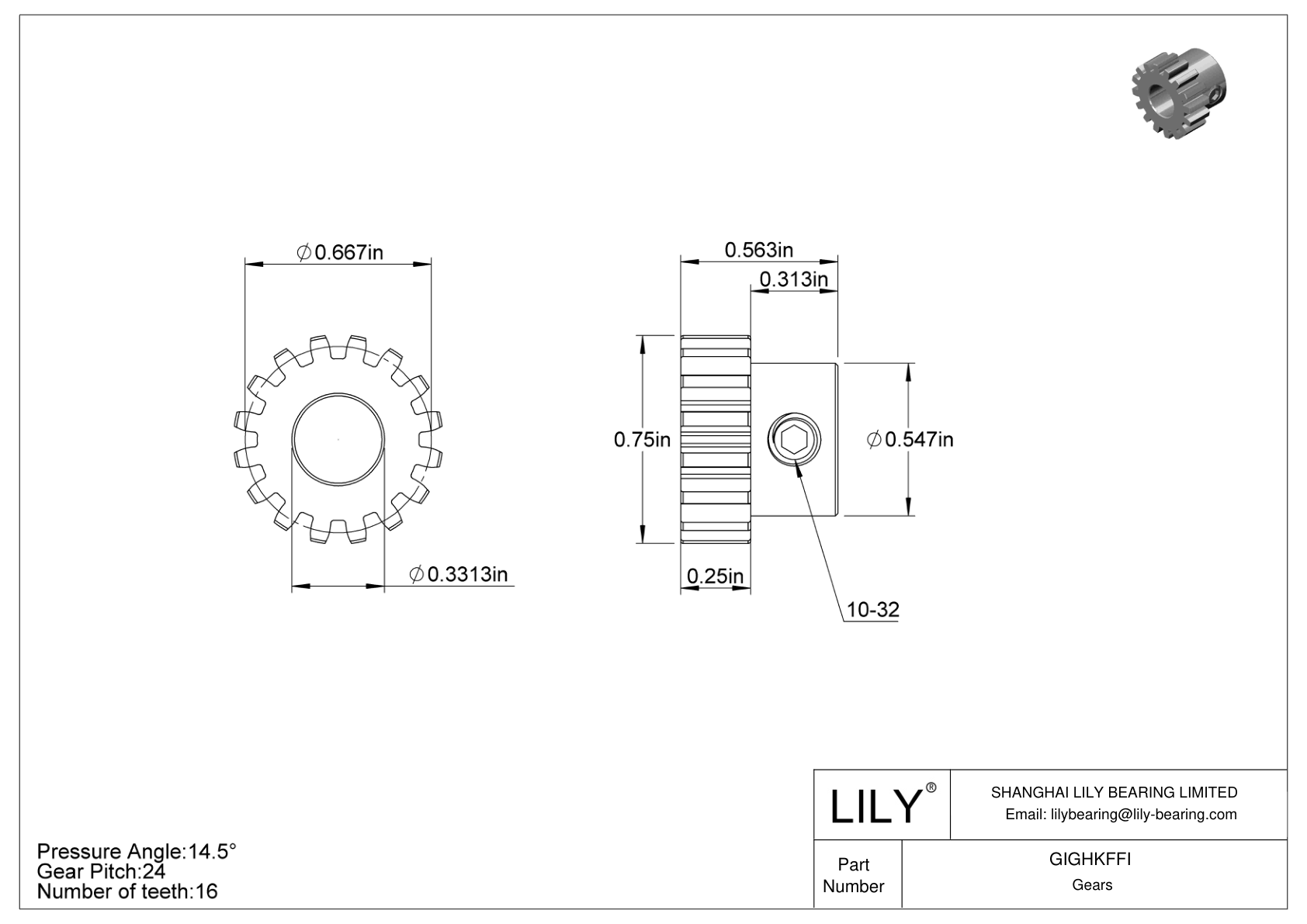 GIGHKFFI 金属齿轮 - 14 1/2° 压力角 cad drawing