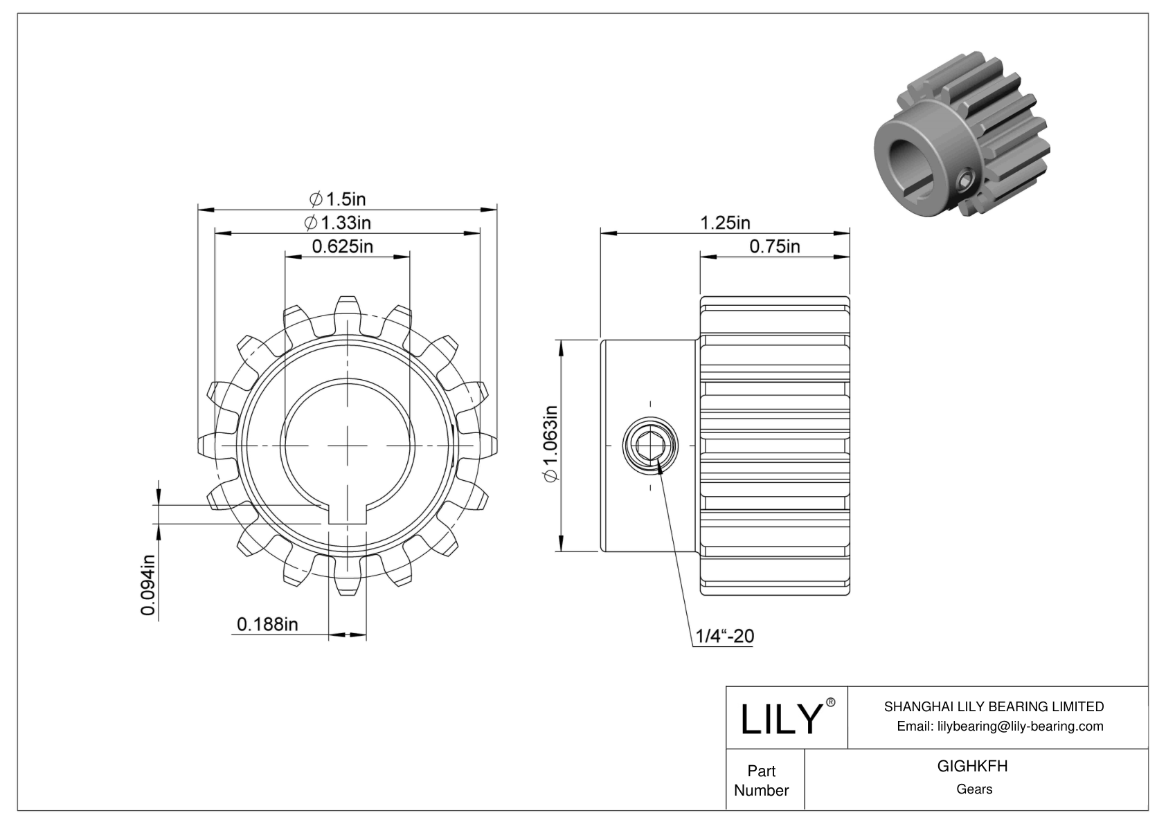 GIGHKFH Engranajes metálicos - Ángulo de presión de 14 1/2 cad drawing