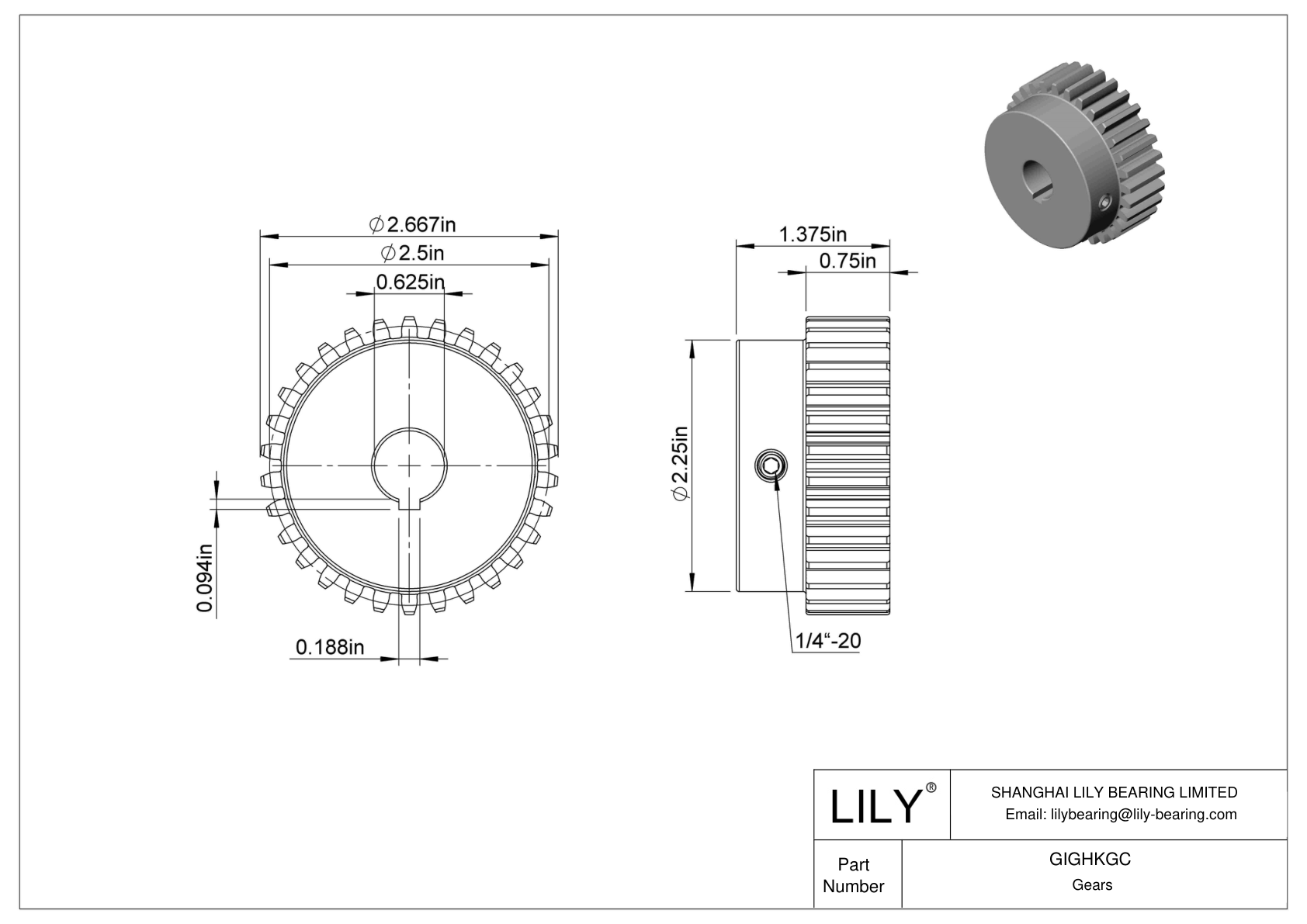 GIGHKGC 金属齿轮 - 14 1/2° 压力角 cad drawing