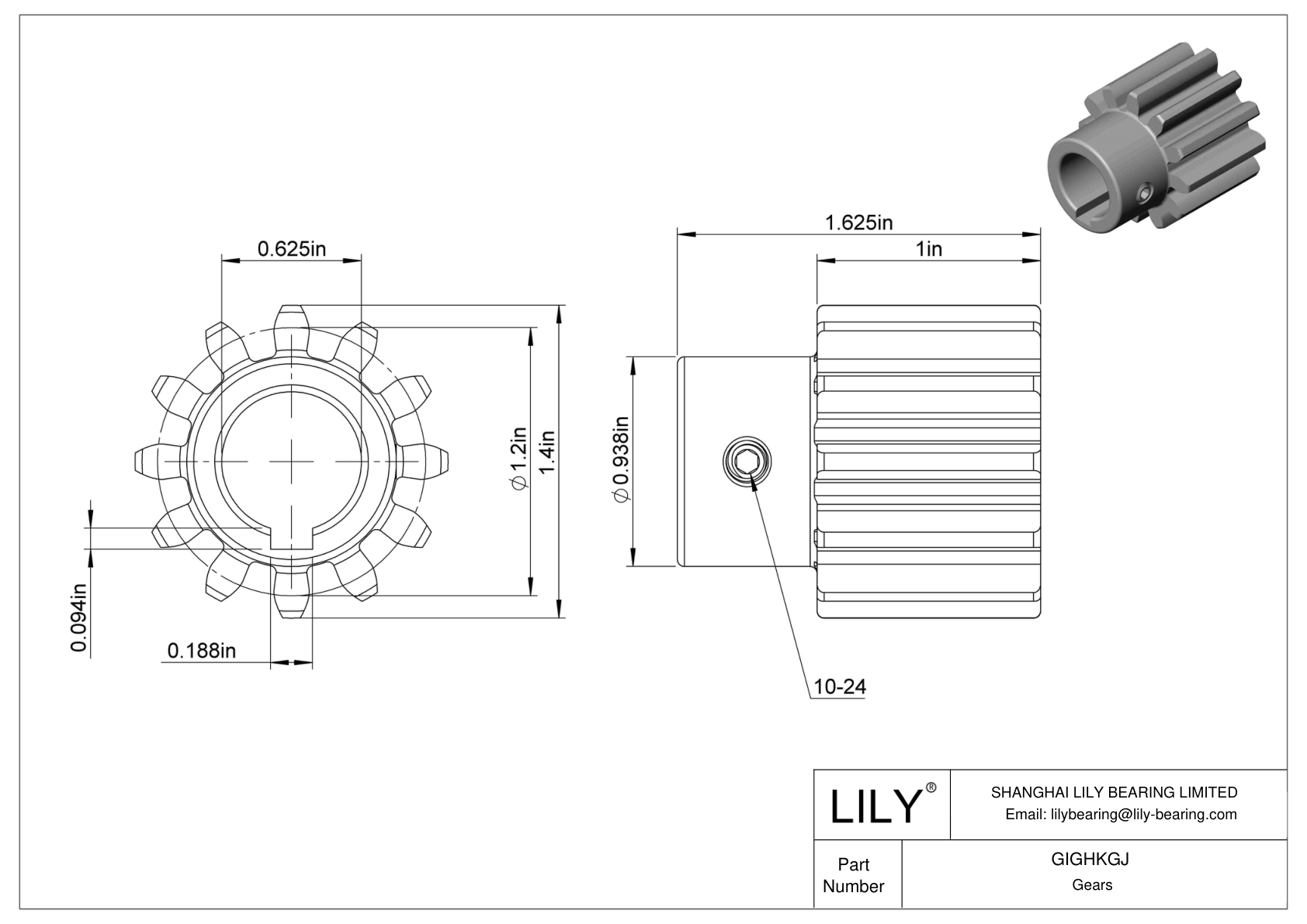 GIGHKGJ 金属齿轮 - 14 1/2° 压力角 cad drawing