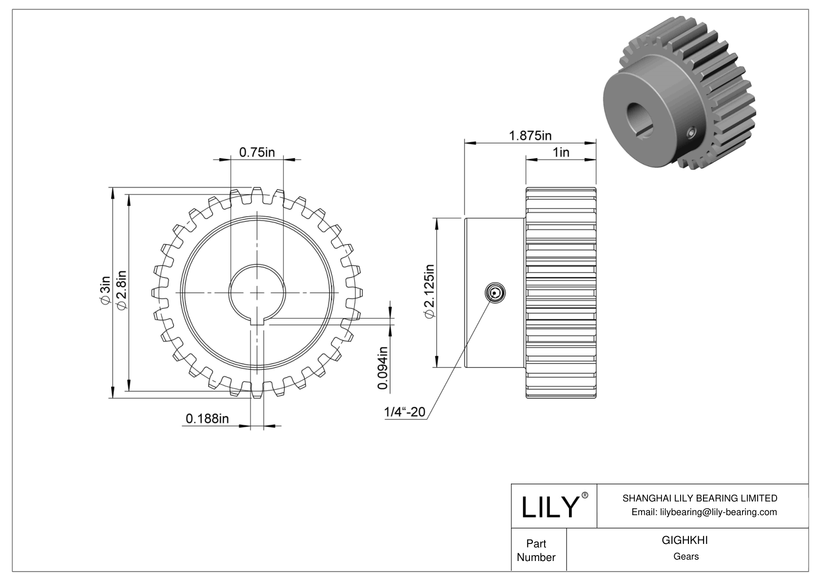 GIGHKHI Engranajes metálicos - Ángulo de presión de 14 1/2 cad drawing