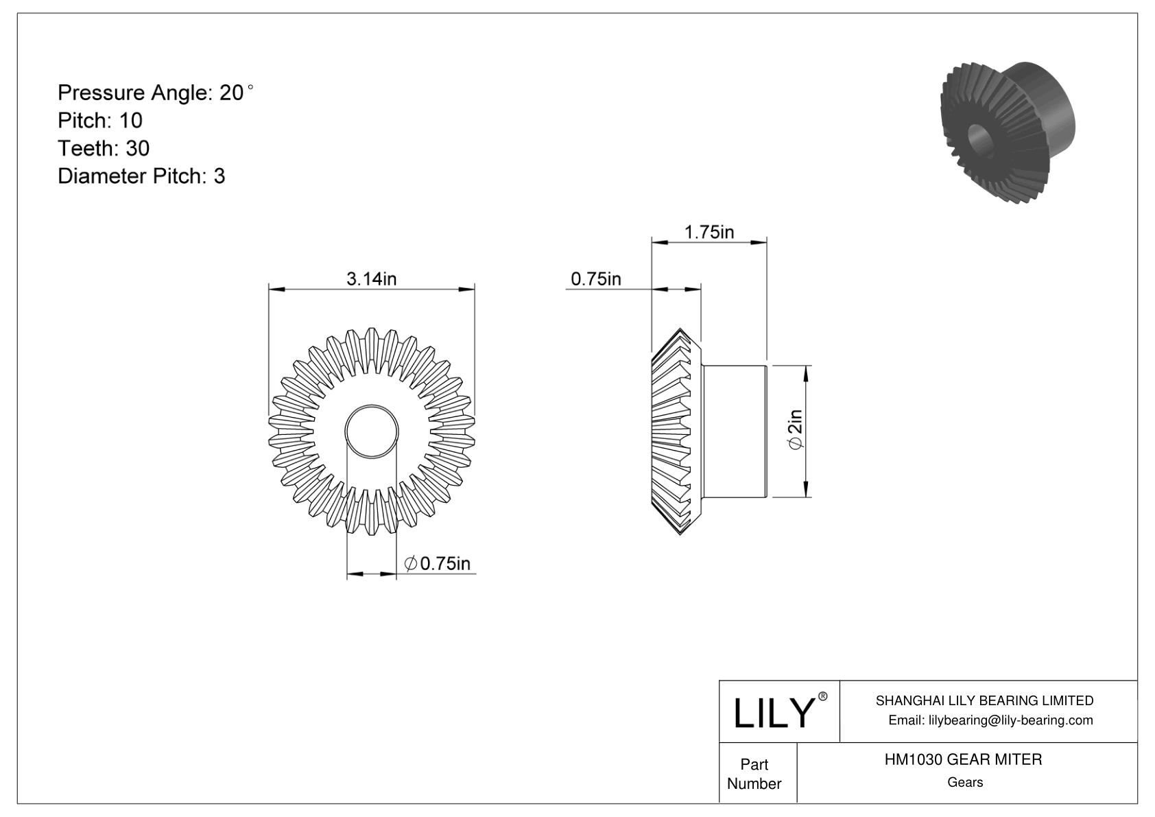 HM1030 GEAR MITER Engranajes de inglete cad drawing