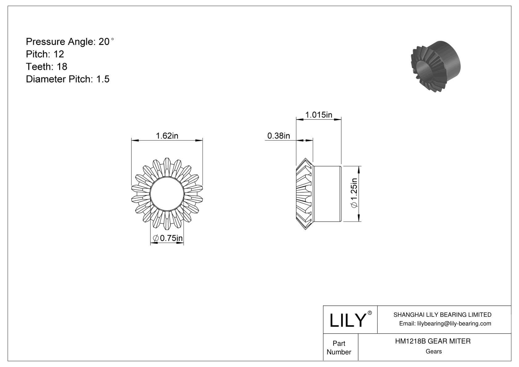 HM1218B GEAR MITER Miter Gears cad drawing