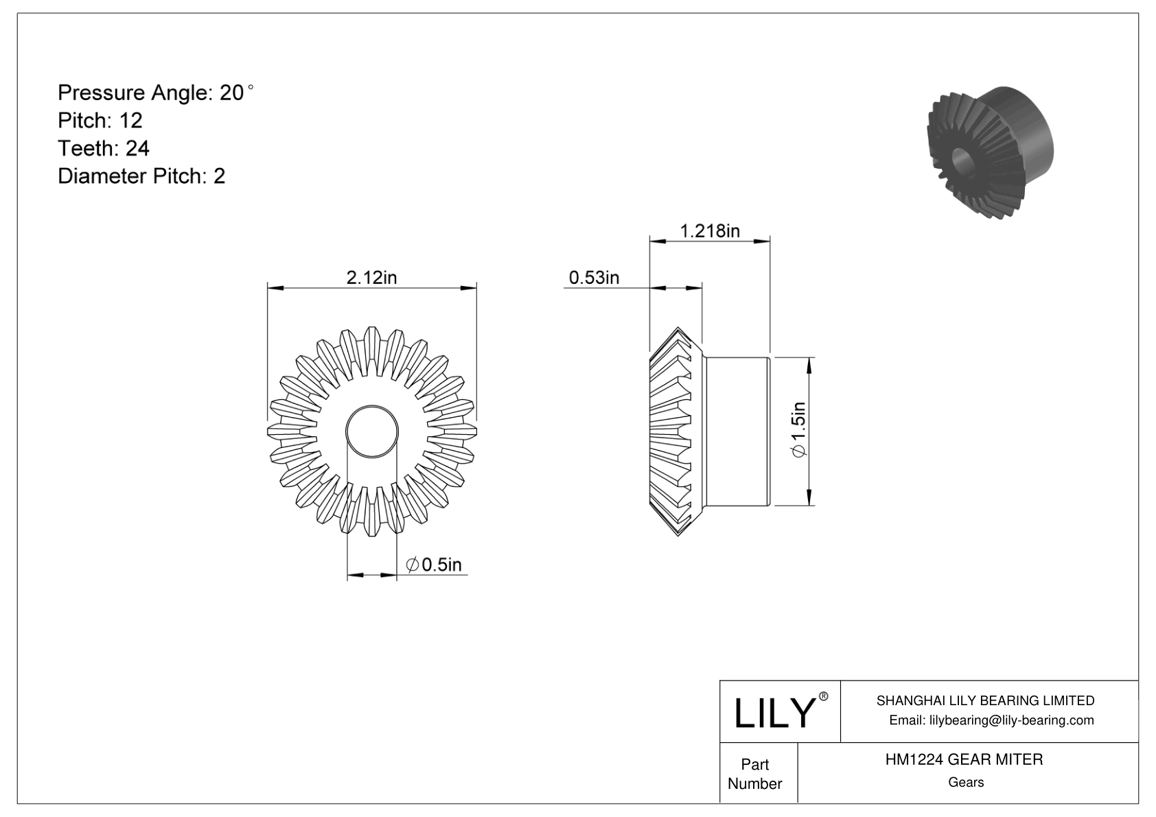 HM1224 GEAR MITER Engranajes de inglete cad drawing