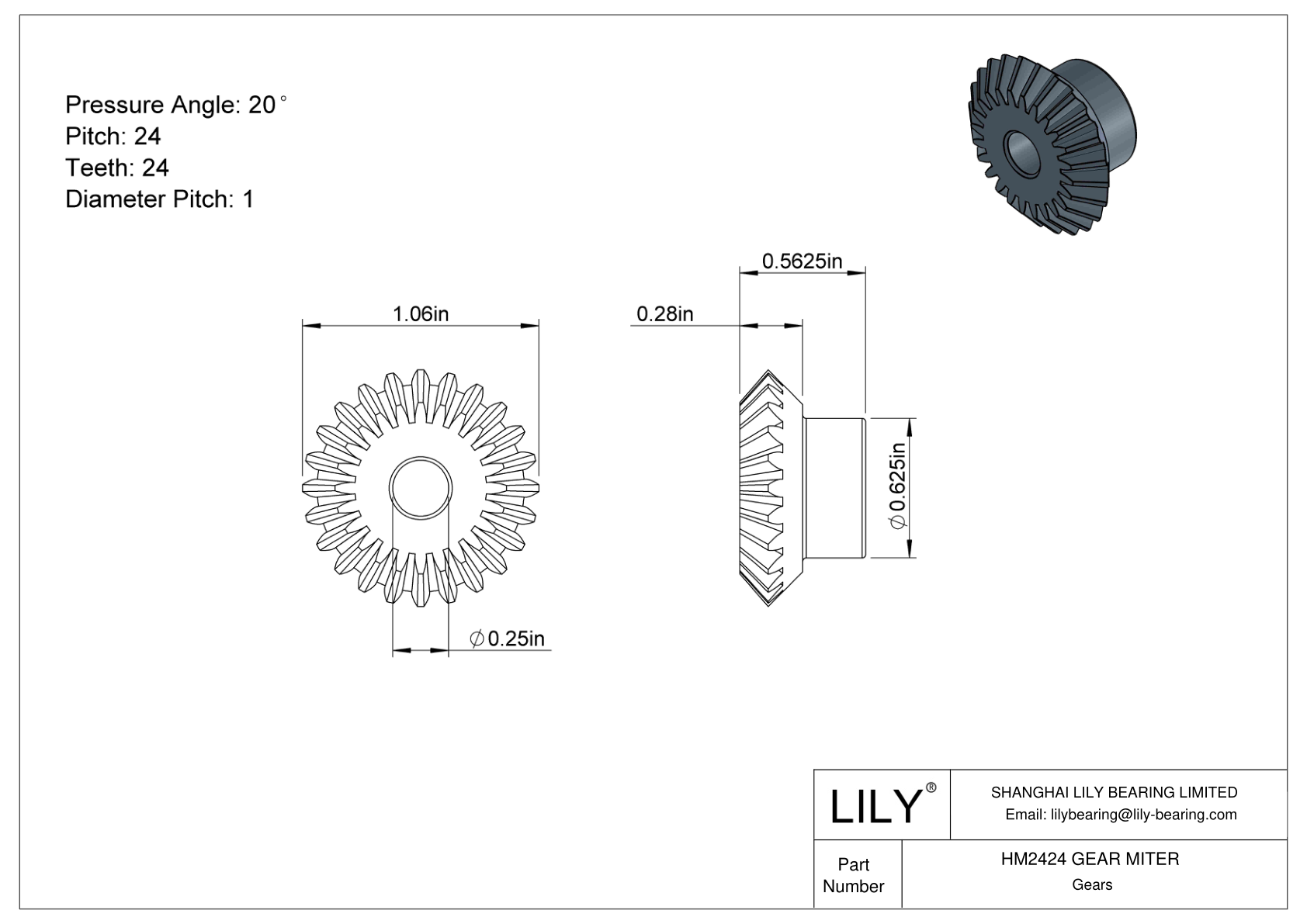 HM2424 GEAR MITER Engranajes de inglete cad drawing