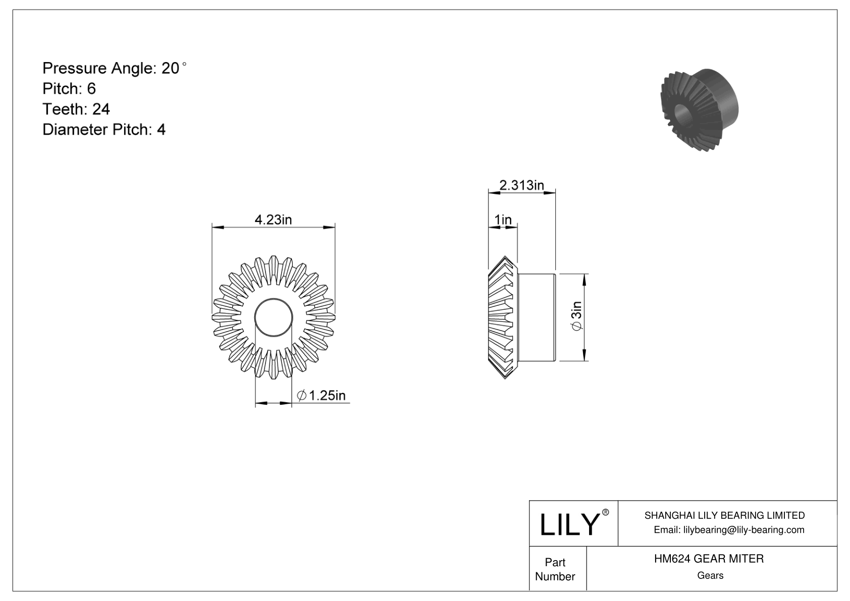 HM624 GEAR MITER Engranajes de inglete cad drawing