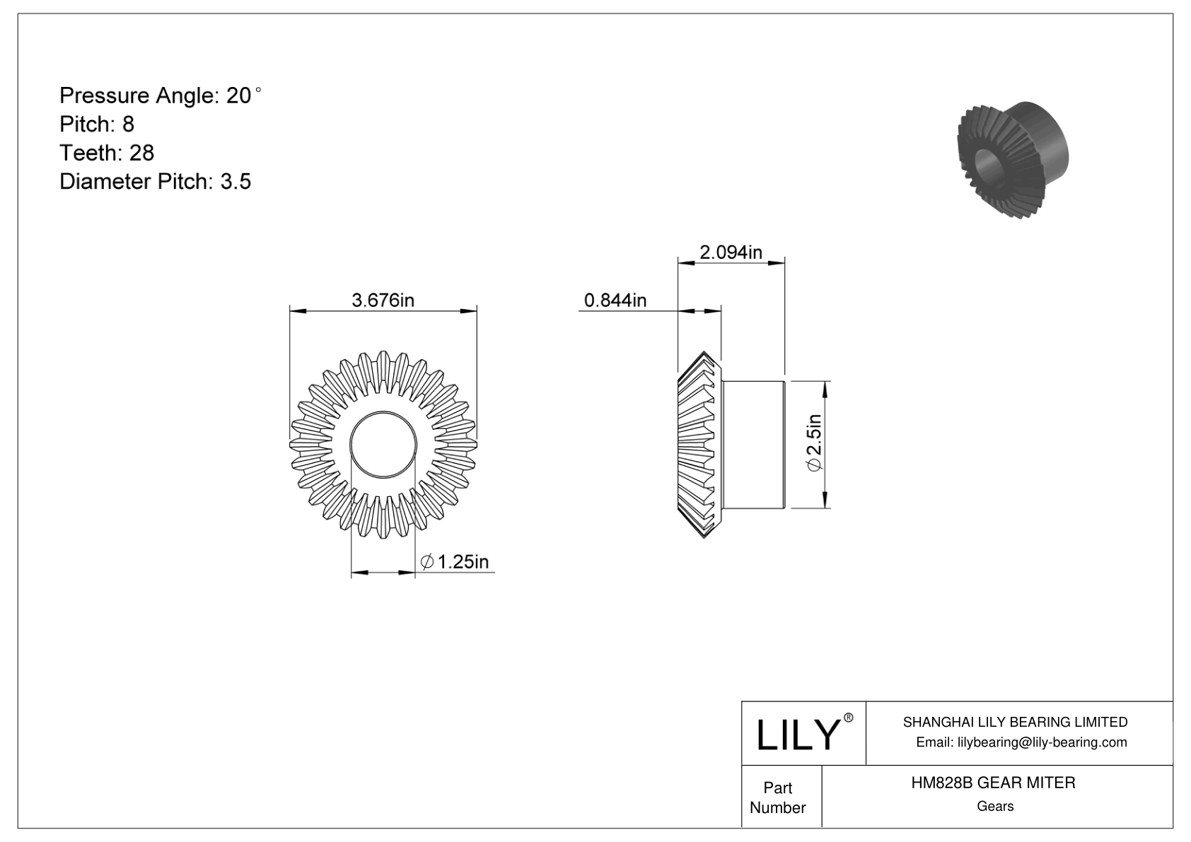 HM828B GEAR MITER Miter Gears cad drawing