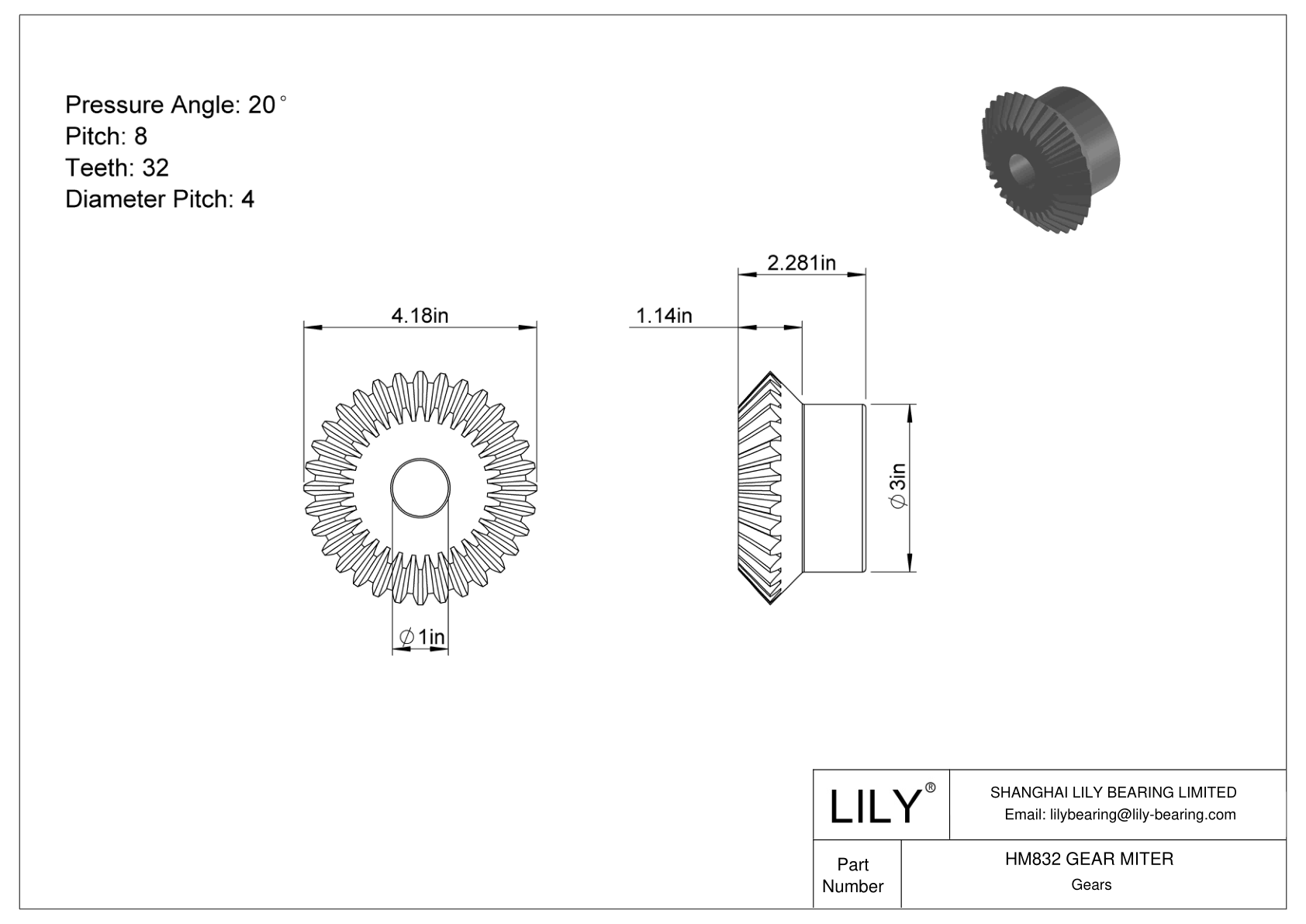 HM832 GEAR MITER Engranajes de inglete cad drawing