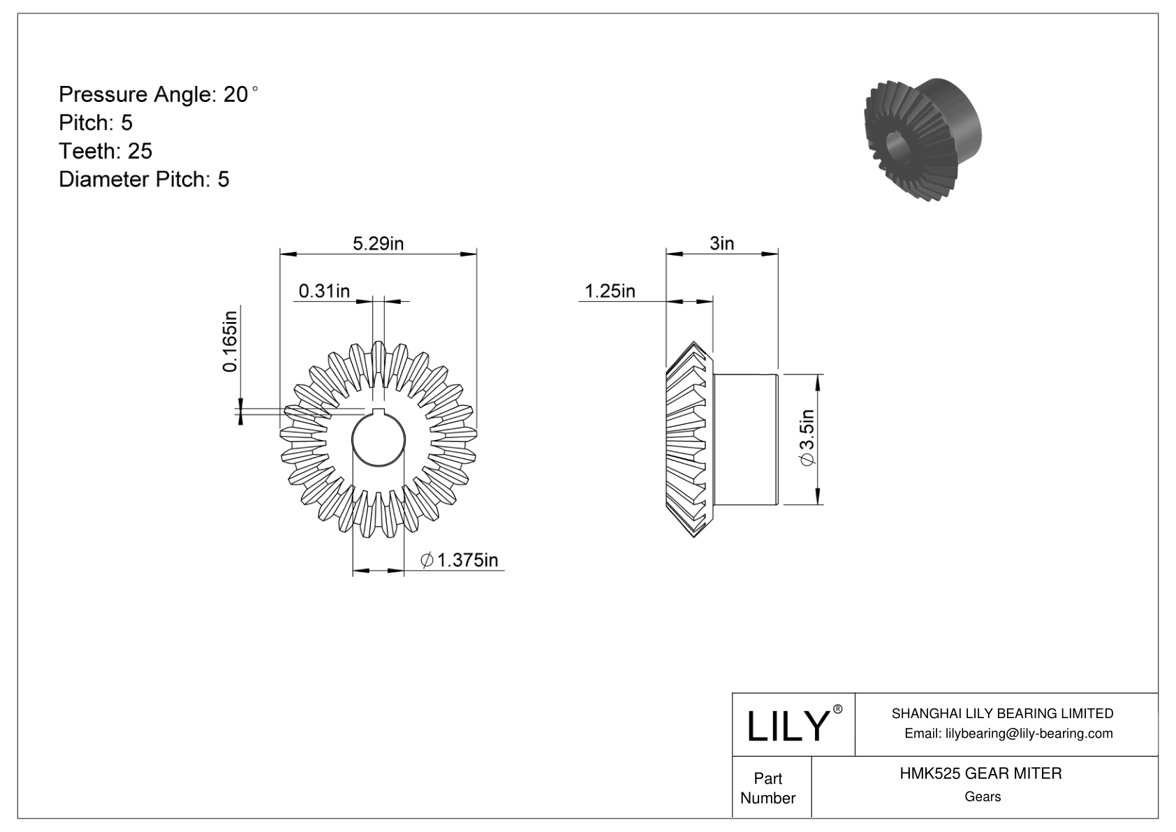 HMK525 GEAR MITER Engranajes de inglete cad drawing