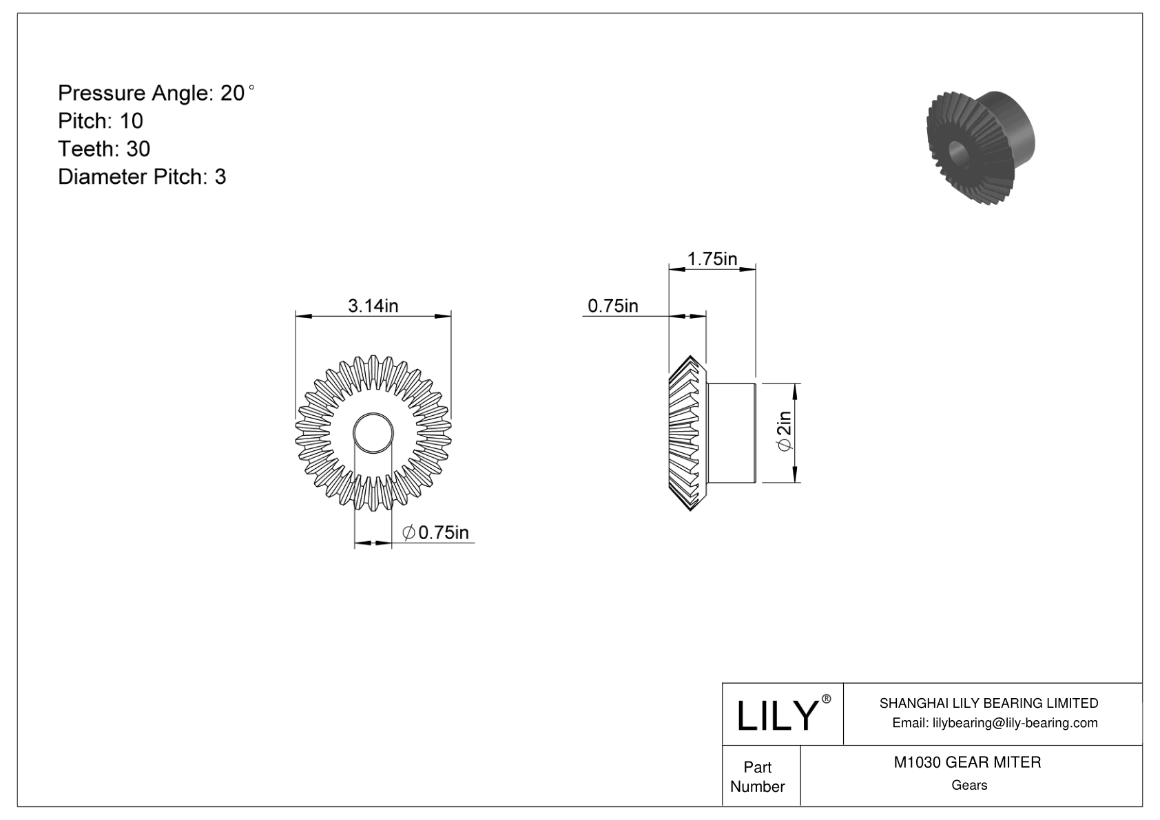 M1030 GEAR MITER Engranajes de inglete cad drawing