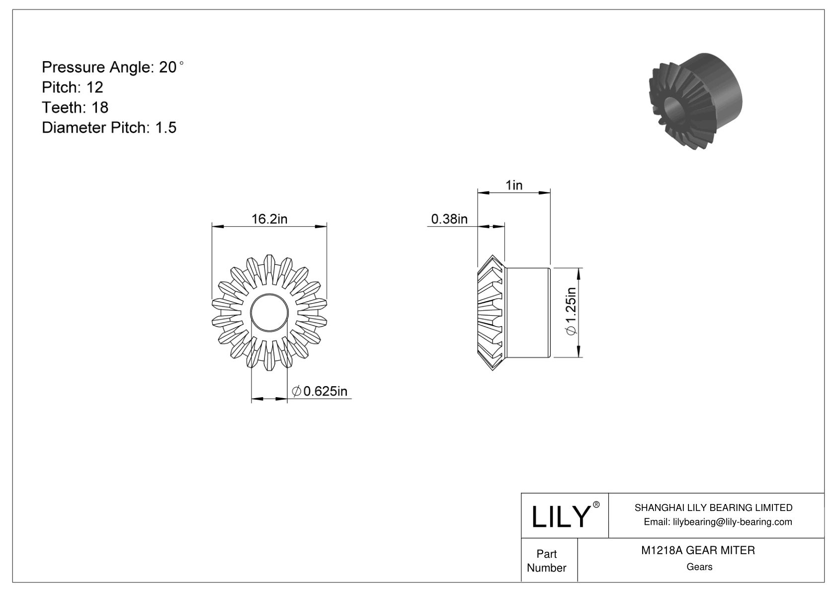 M1218A GEAR MITER Engranajes de inglete cad drawing