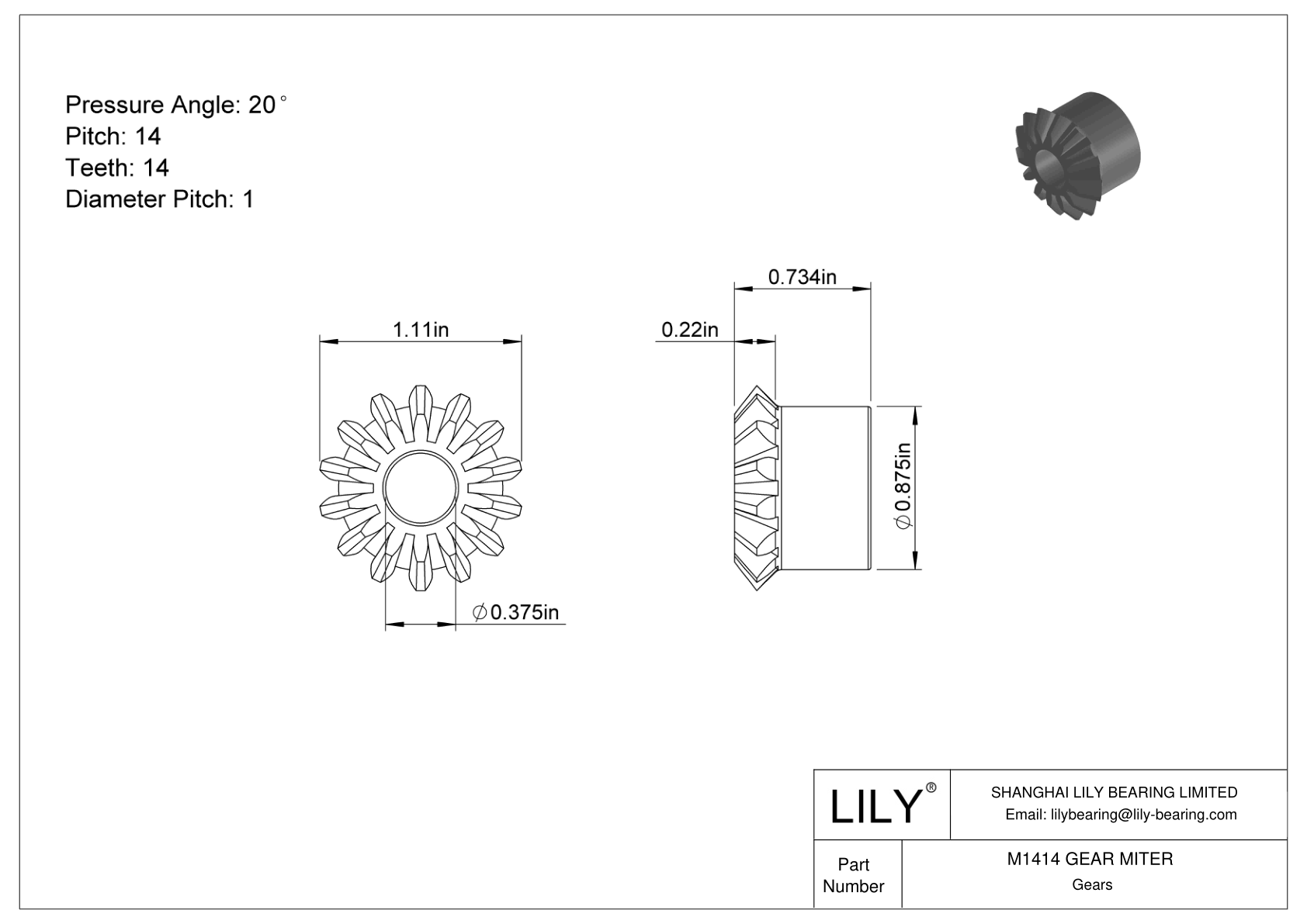 M1414 GEAR MITER Engranajes de inglete cad drawing