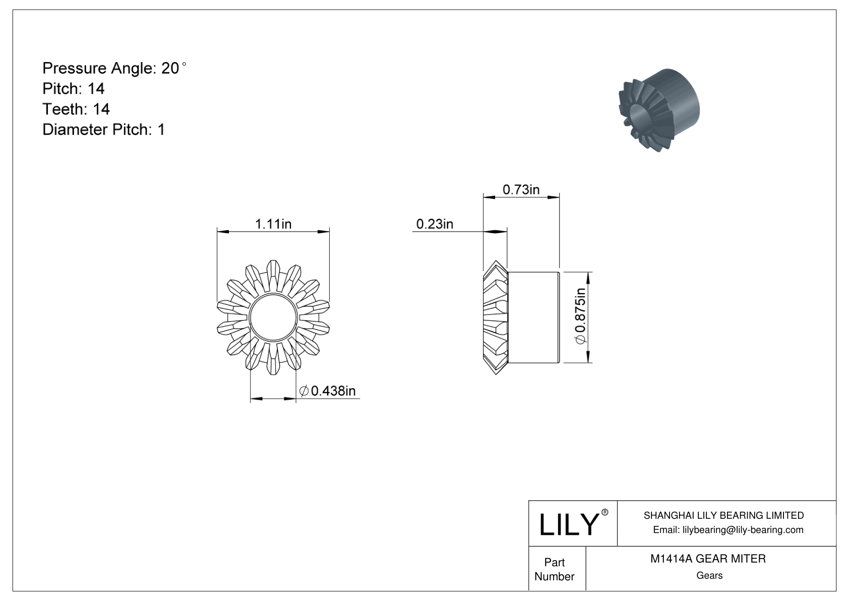 M1414A GEAR MITER Engranajes de inglete cad drawing