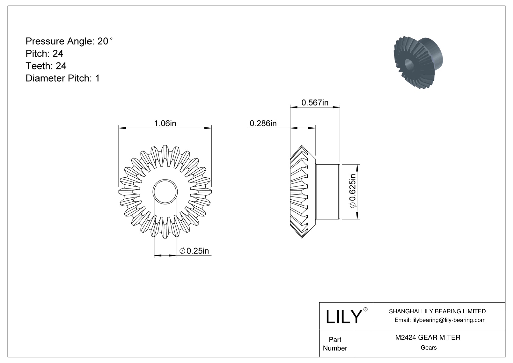 M2424 GEAR MITER Miter Gears cad drawing