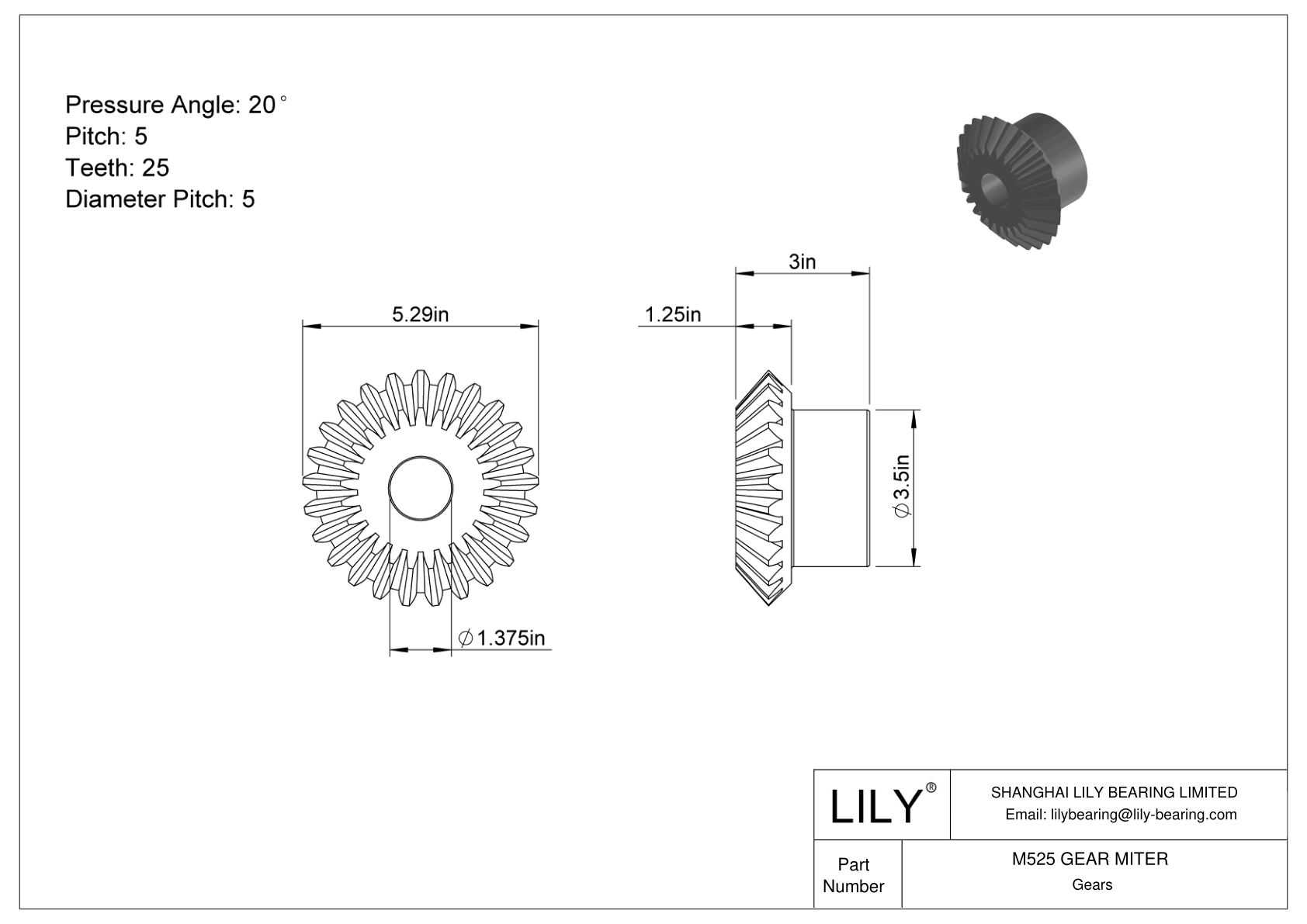 M525 GEAR MITER Engranajes de inglete cad drawing