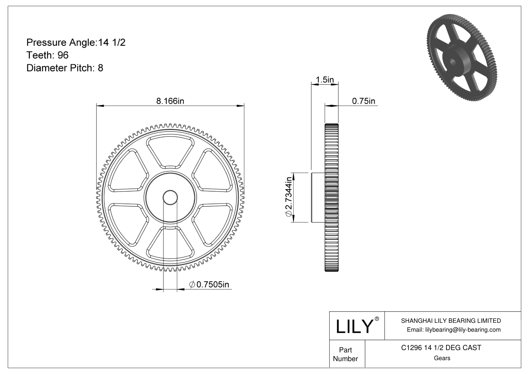 C1296 14 1/2 DEG CAST Engranajes rectos cad drawing