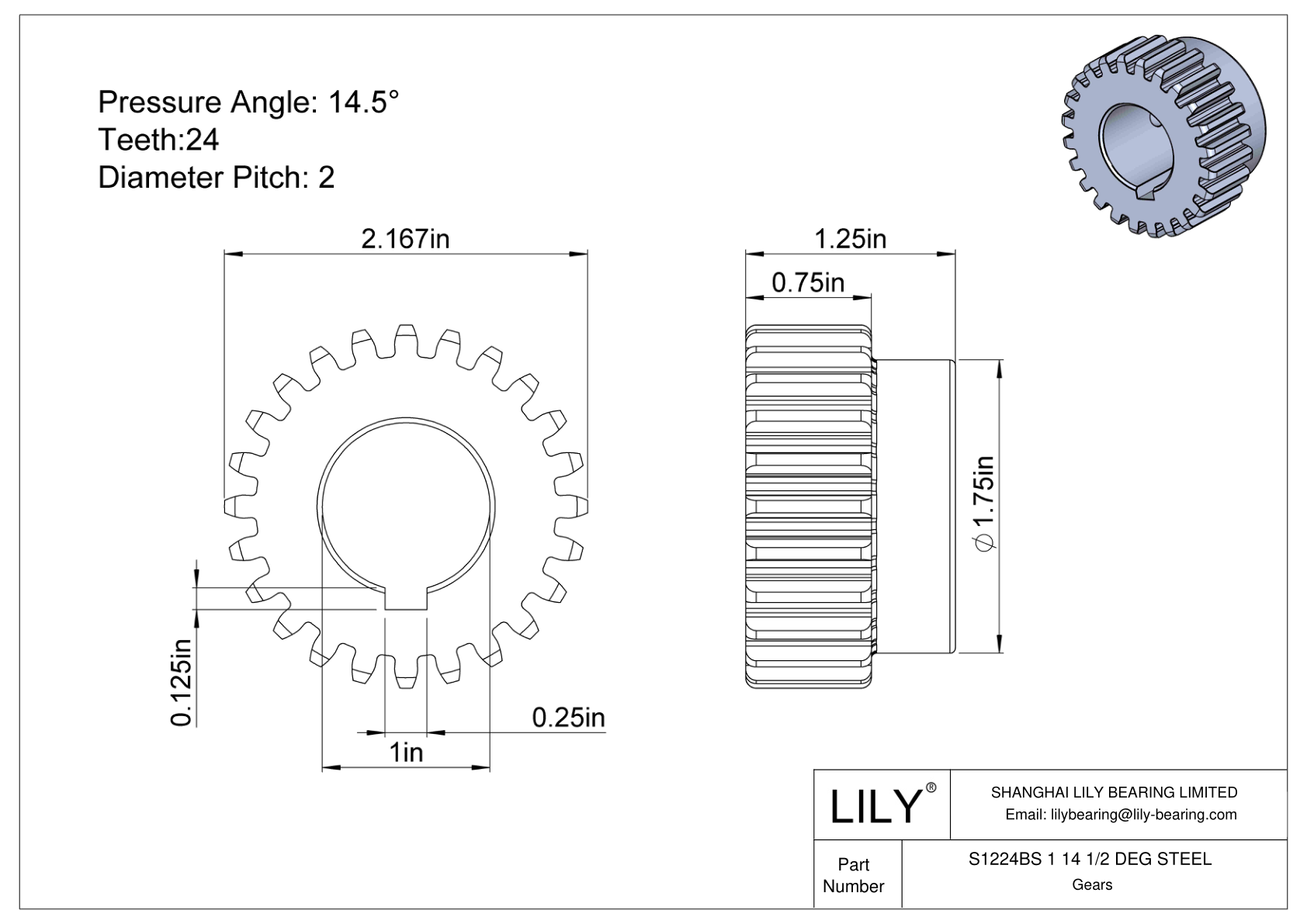 S1224BS 1 14 1/2 DEG STEEL Engranajes rectos cad drawing